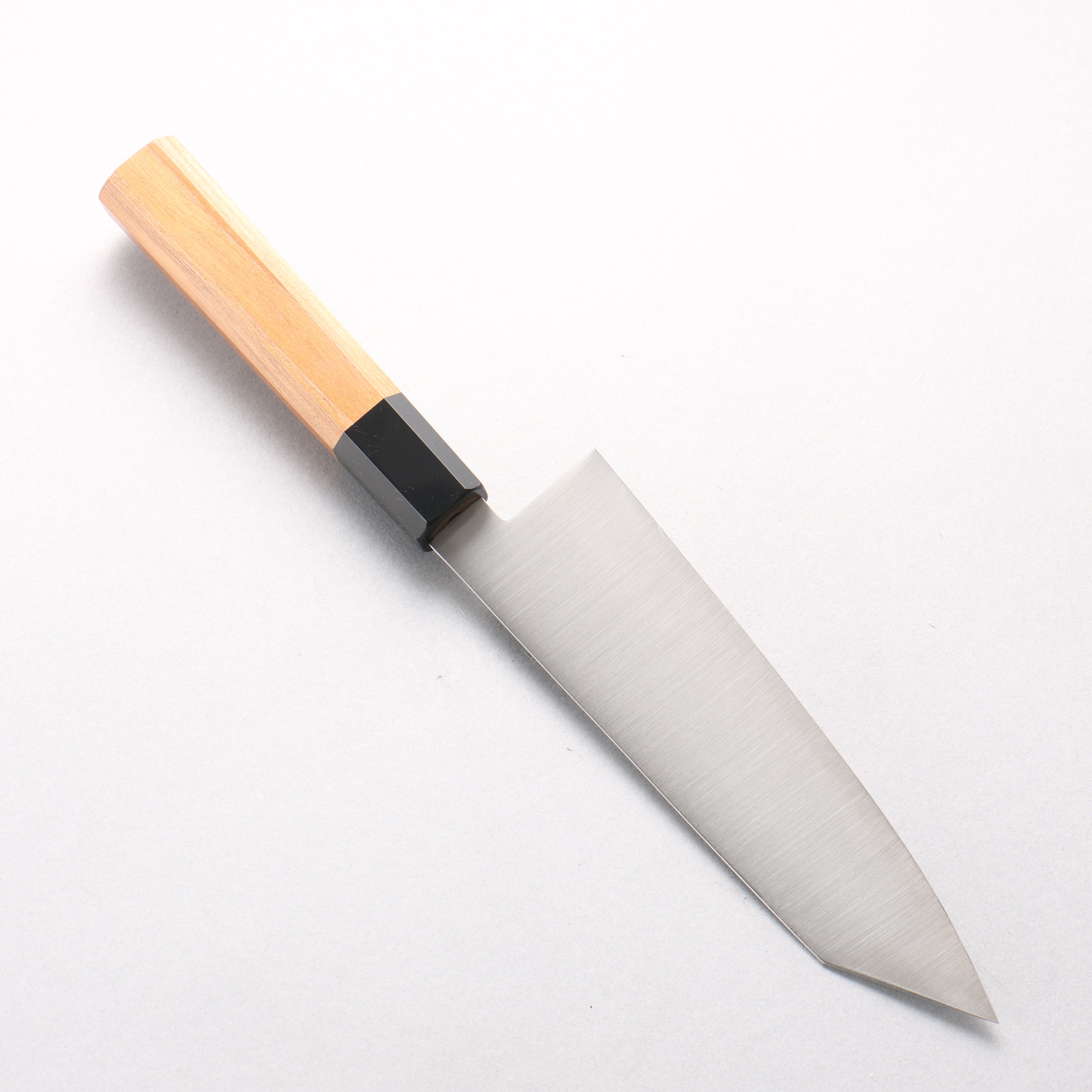 Seisuke Stainless Steel Kiritsuke Santoku 180mm Teak (ferrule: Black Plastic) Handle - Japanny - Best Japanese Knife