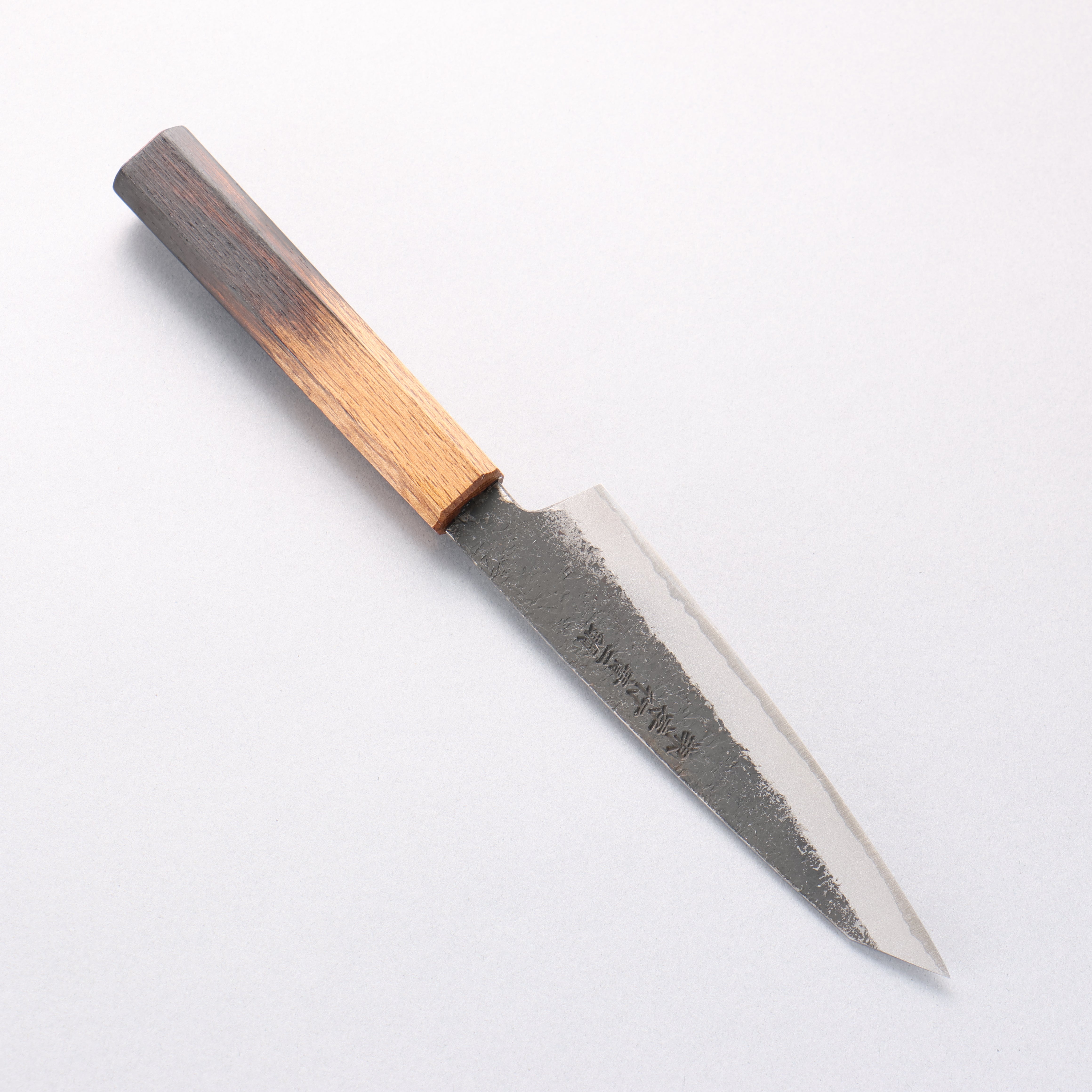 Sakai Takayuki Homura Guren Blue Steel No.2 Kurouchi Hammered Kiritsuke Petty-Utility 150mm Burnt Oak Handle - Japanny - Best Japanese Knife