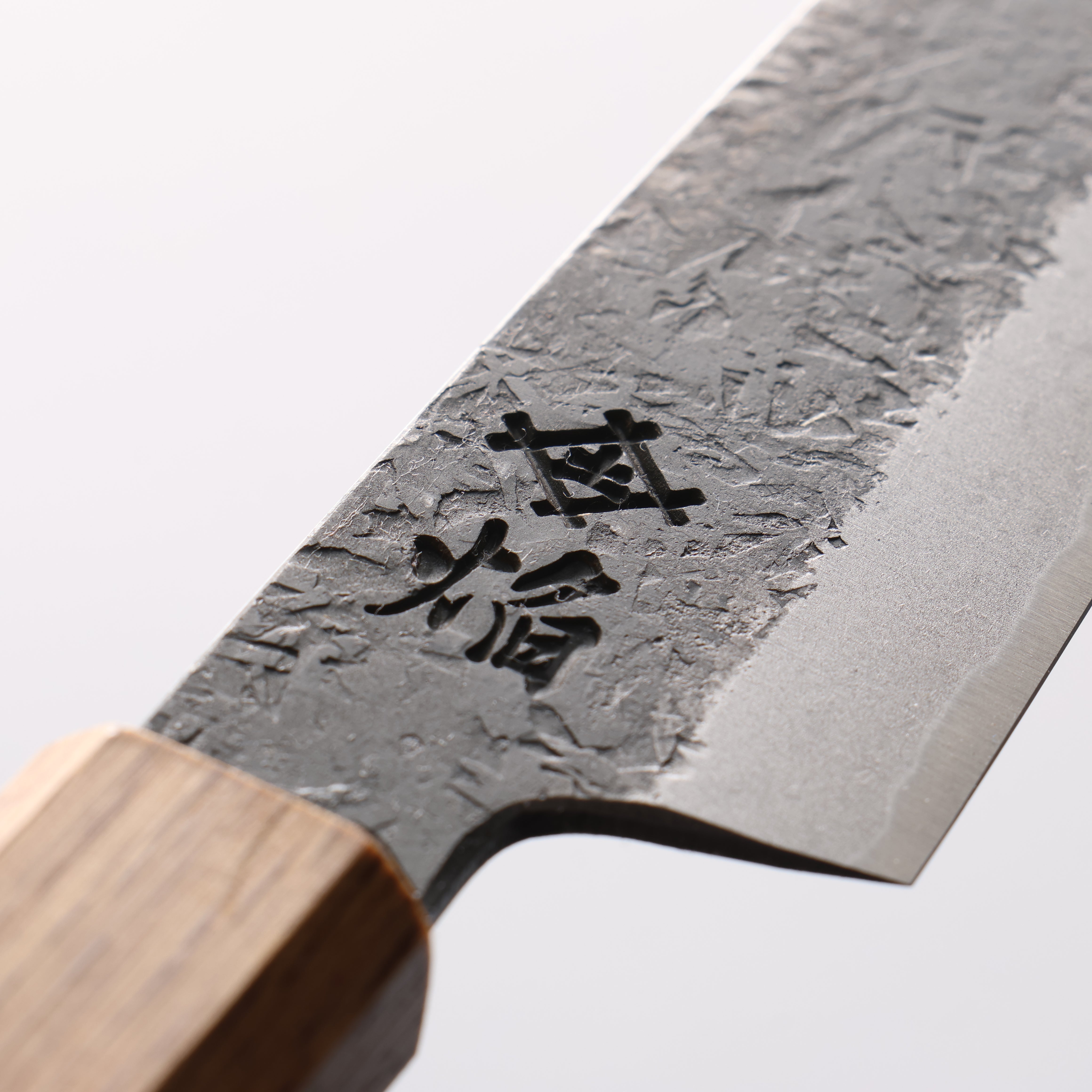 Sakai Takayuki Homura Guren Blue Steel No.2 Kurouchi Hammered Kiritsuke Petty-Utility 150mm Burnt Oak Handle - Japanny - Best Japanese Knife