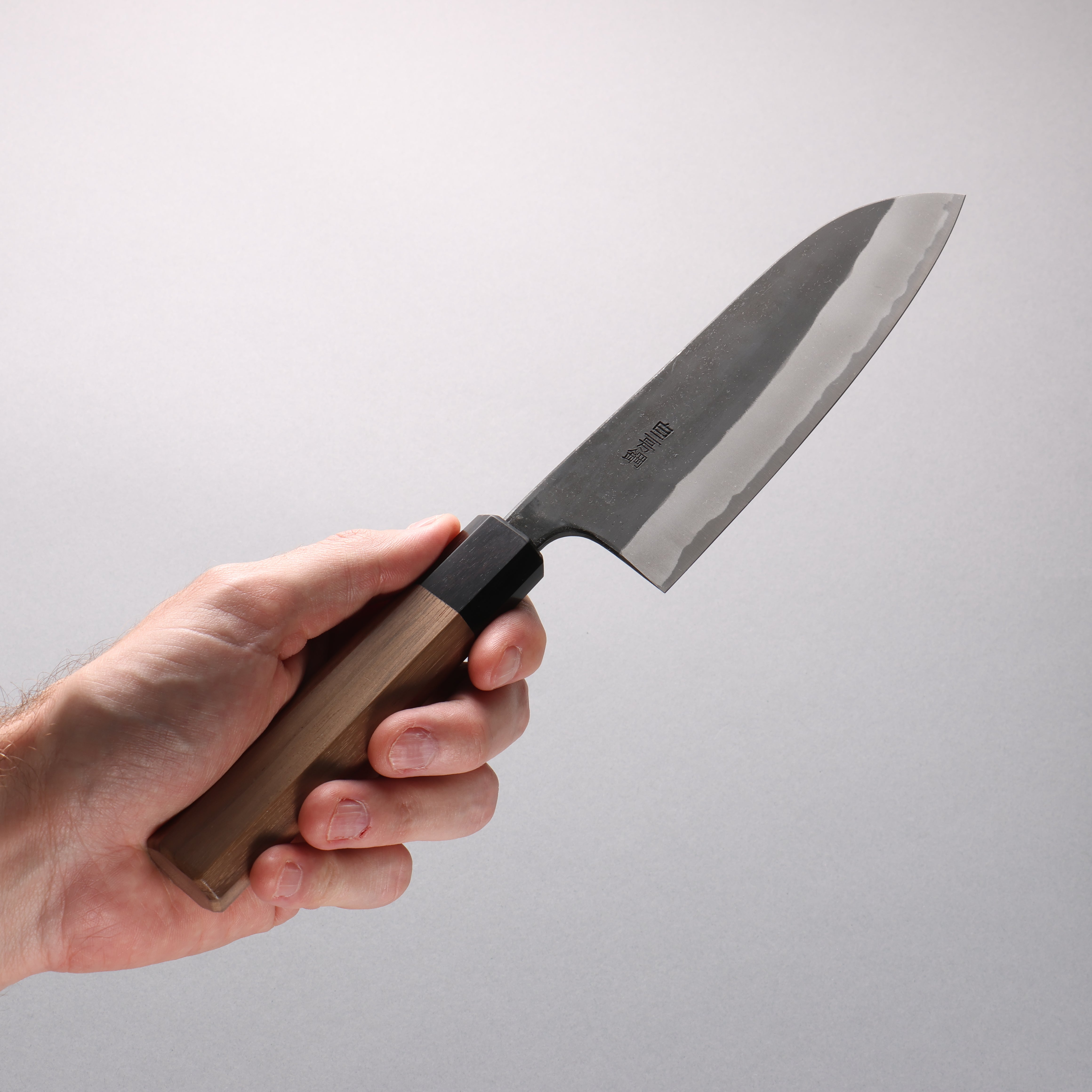 Nao Yamamoto White Steel No.2 Black Finished Santoku 170mm Walnut Handle - Japanny - Best Japanese Knife