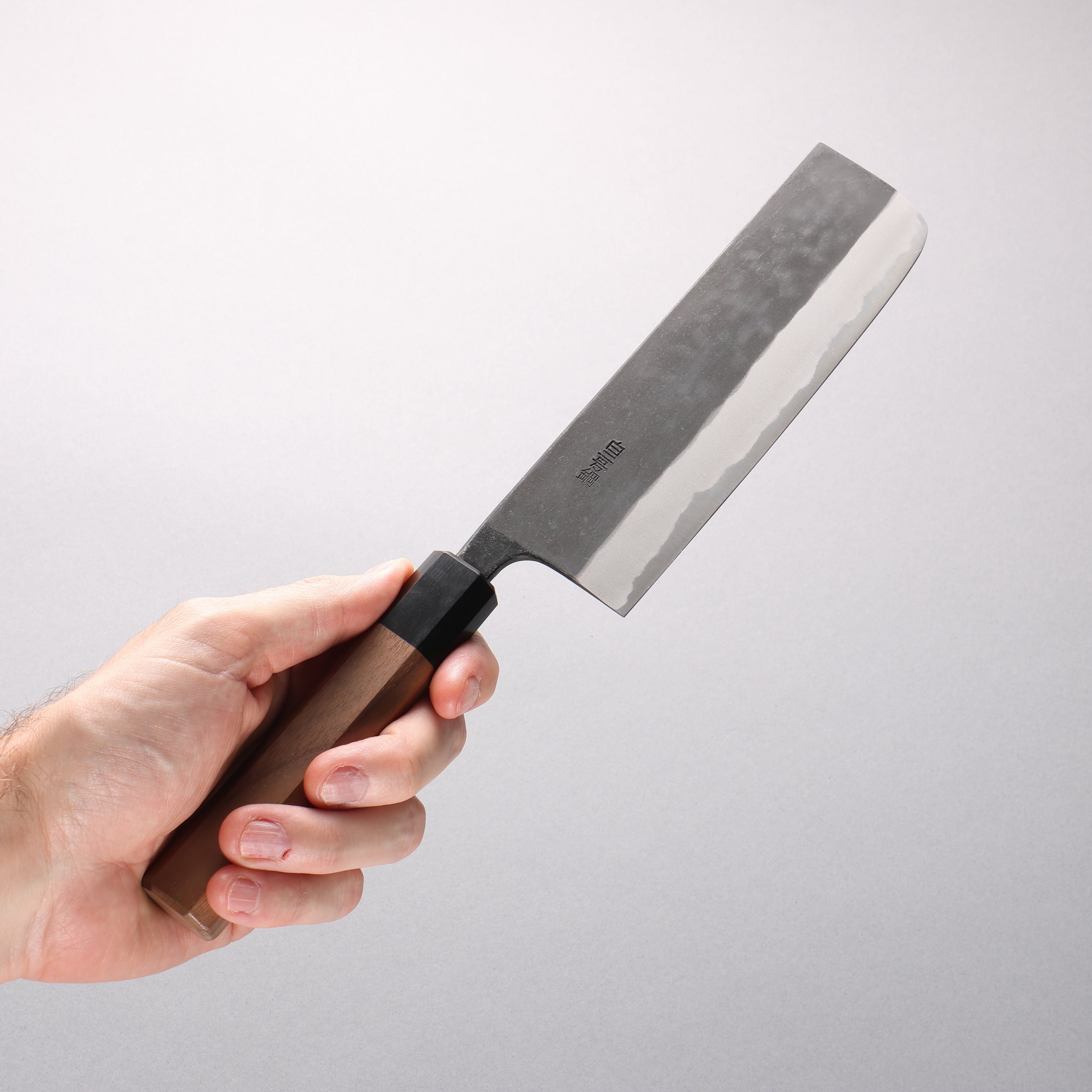 Nao Yamamoto White Steel No.2 Black Finished Nakiri 165mm Walnut Handle - Japanny - Best Japanese Knife
