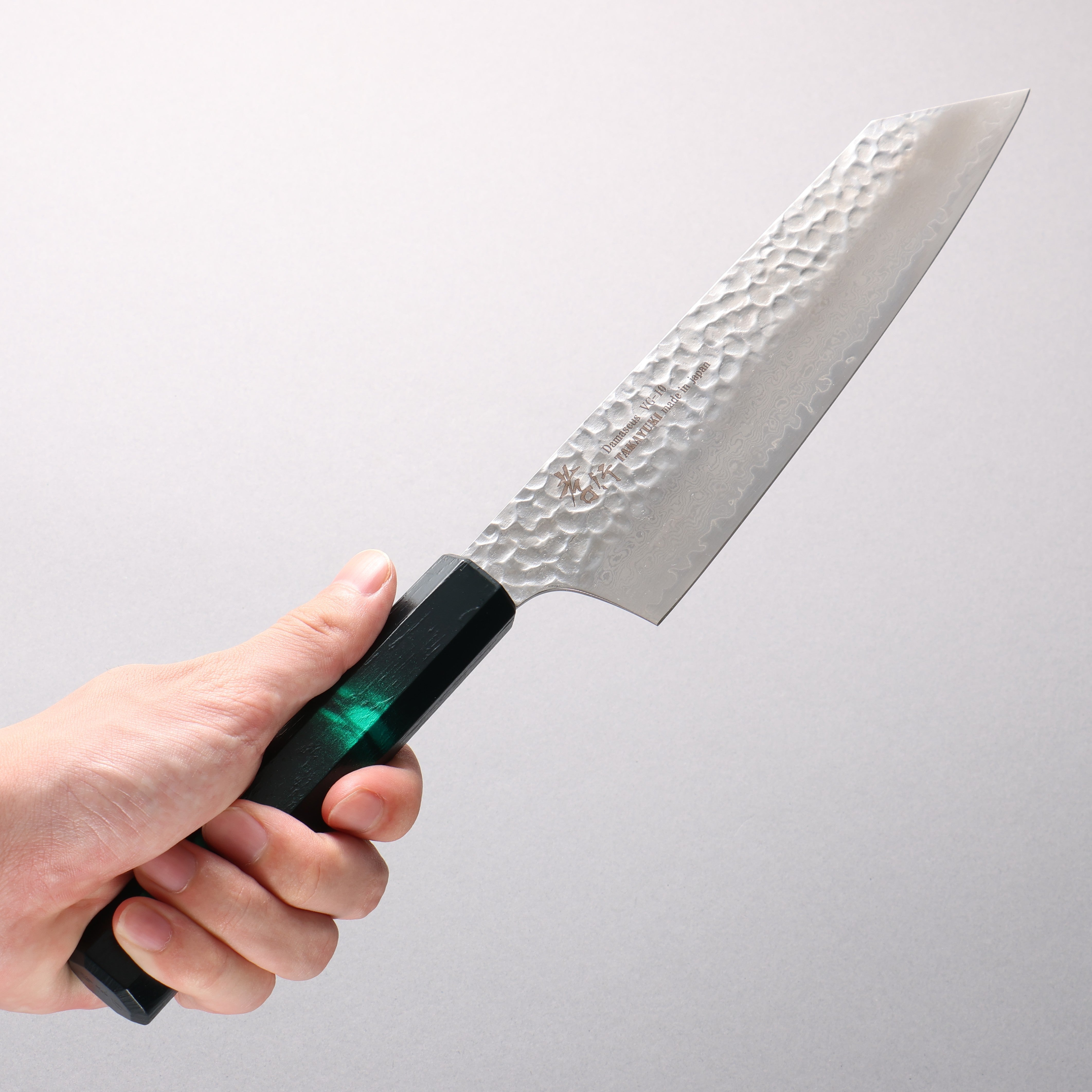 Sakai Takayuki Nanairo VG10 33 Layer Kengata Gyuto 190mm ABS resin(Green tortoiseshell) Handle - Japanny - Best Japanese Knife