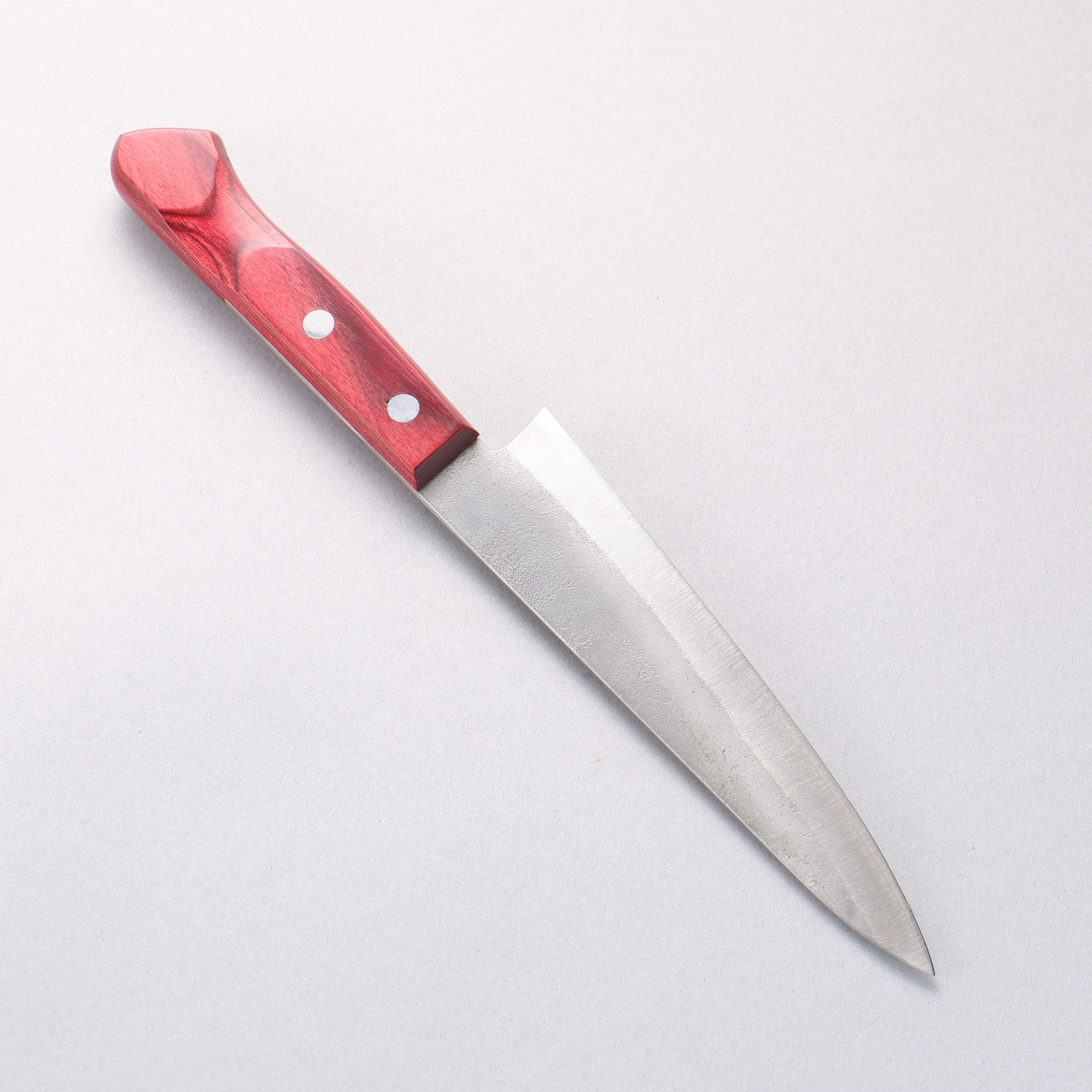 Shigeki Tanaka Silver Steel No.3 Nashiji Petty-Utility 150mm Red Pakka wood Handle - Japanny - Best Japanese Knife