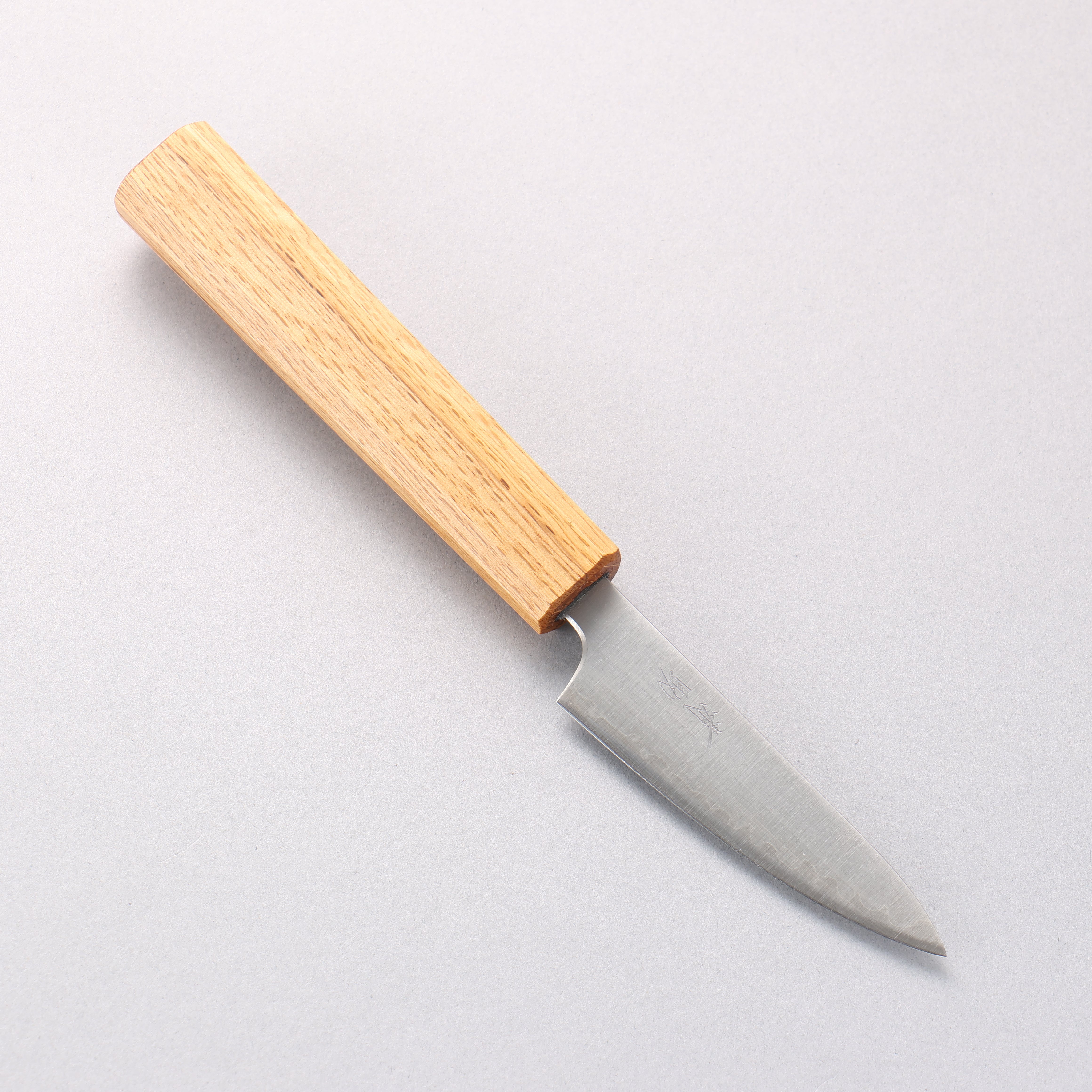 Seisuke Silberstahl Nr. 3 Migaki, poliertes Finish, Schälmesser, 80 mm, Griff aus Weißeiche