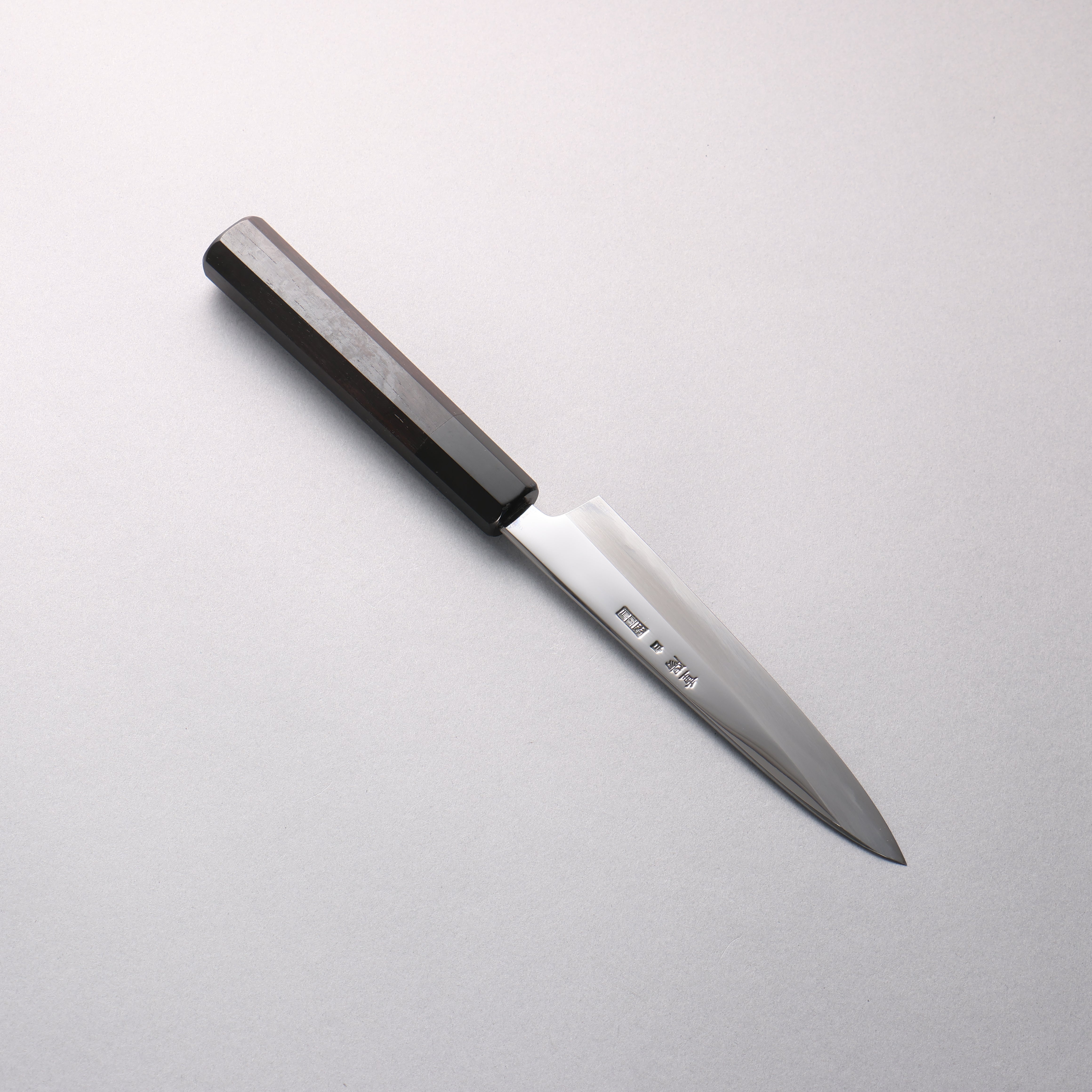 Choyo White Steel Mirrored Finish Petty-Utility 150mm Ebony Wood (ferrule: Black Water Buffalo Horn) Handle - Japanny - Best Japanese Knife