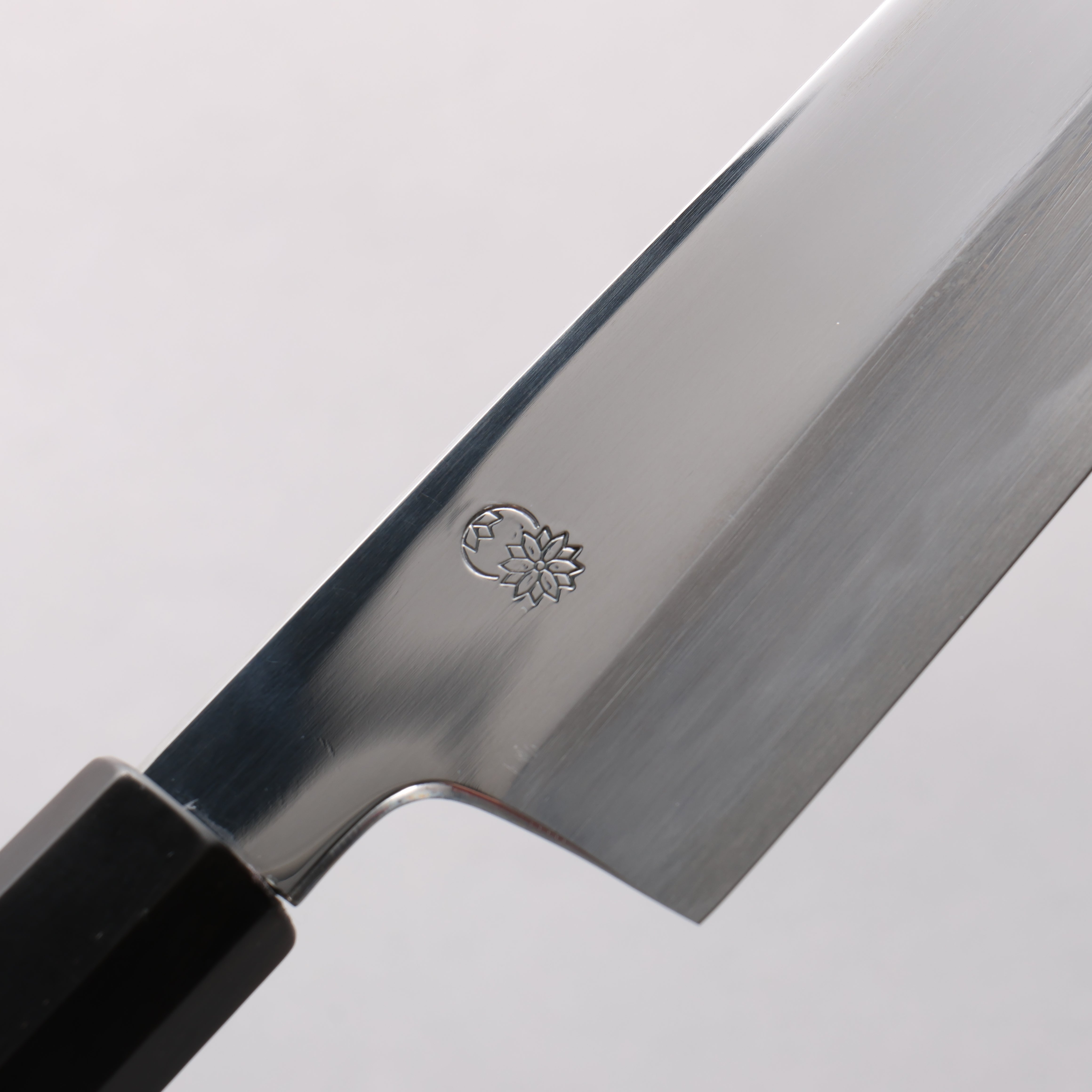 Choyo Blue Steel No.1 Mirrored Finish Gyuto 210mm Ebony Wood (ferrule: Black Water Buffalo Horn) Handle - Japanny - Best Japanese Knife