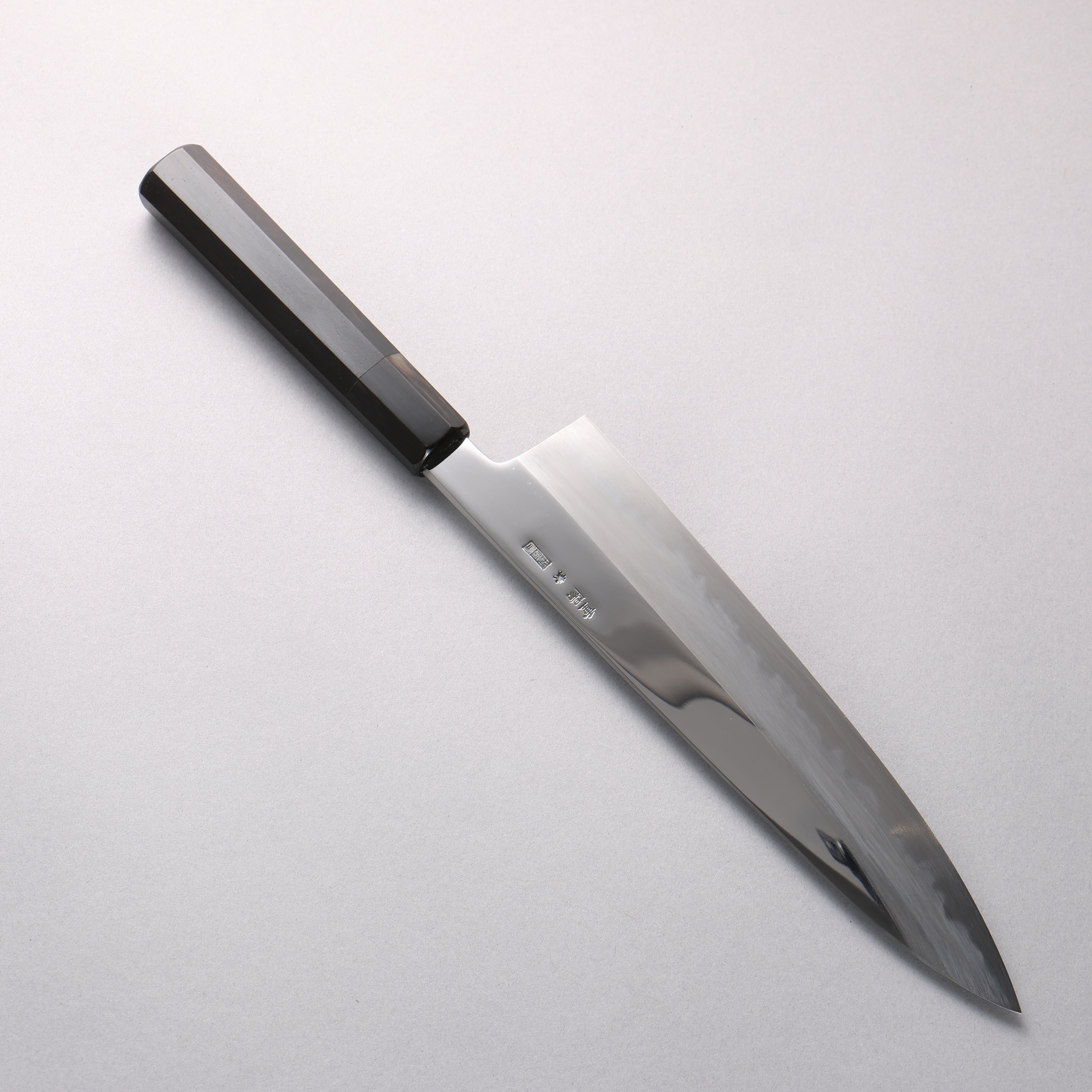 Choyo Blue Steel No.1 Mirrored Finish Gyuto 240mm Ebony Wood (ferrule: Black Water Buffalo Horn) Handle - Japanny - Best Japanese Knife