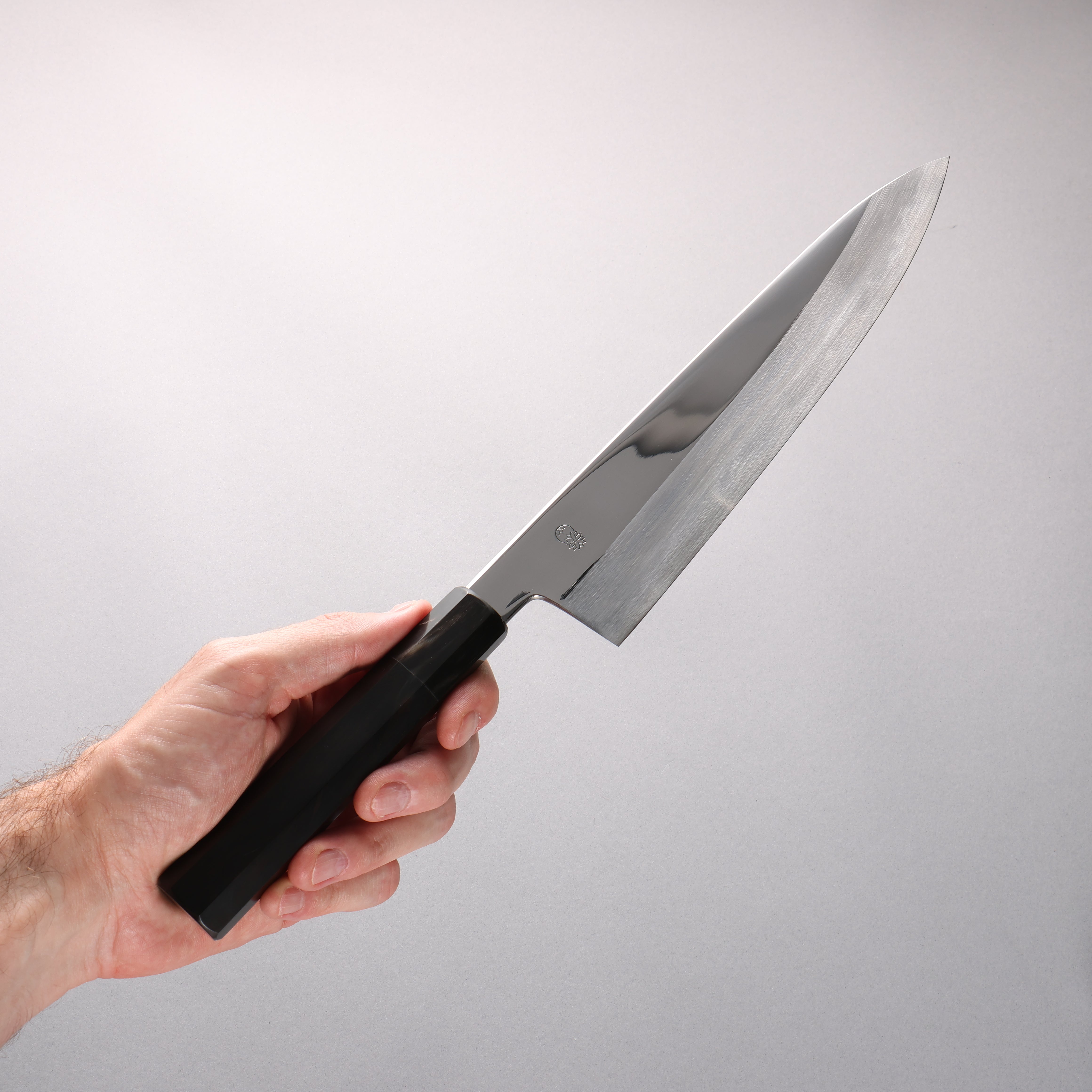 Choyo Blue Steel No.1 Mirrored Finish Gyuto 240mm Ebony Wood (ferrule: Black Water Buffalo Horn) Handle - Japanny - Best Japanese Knife