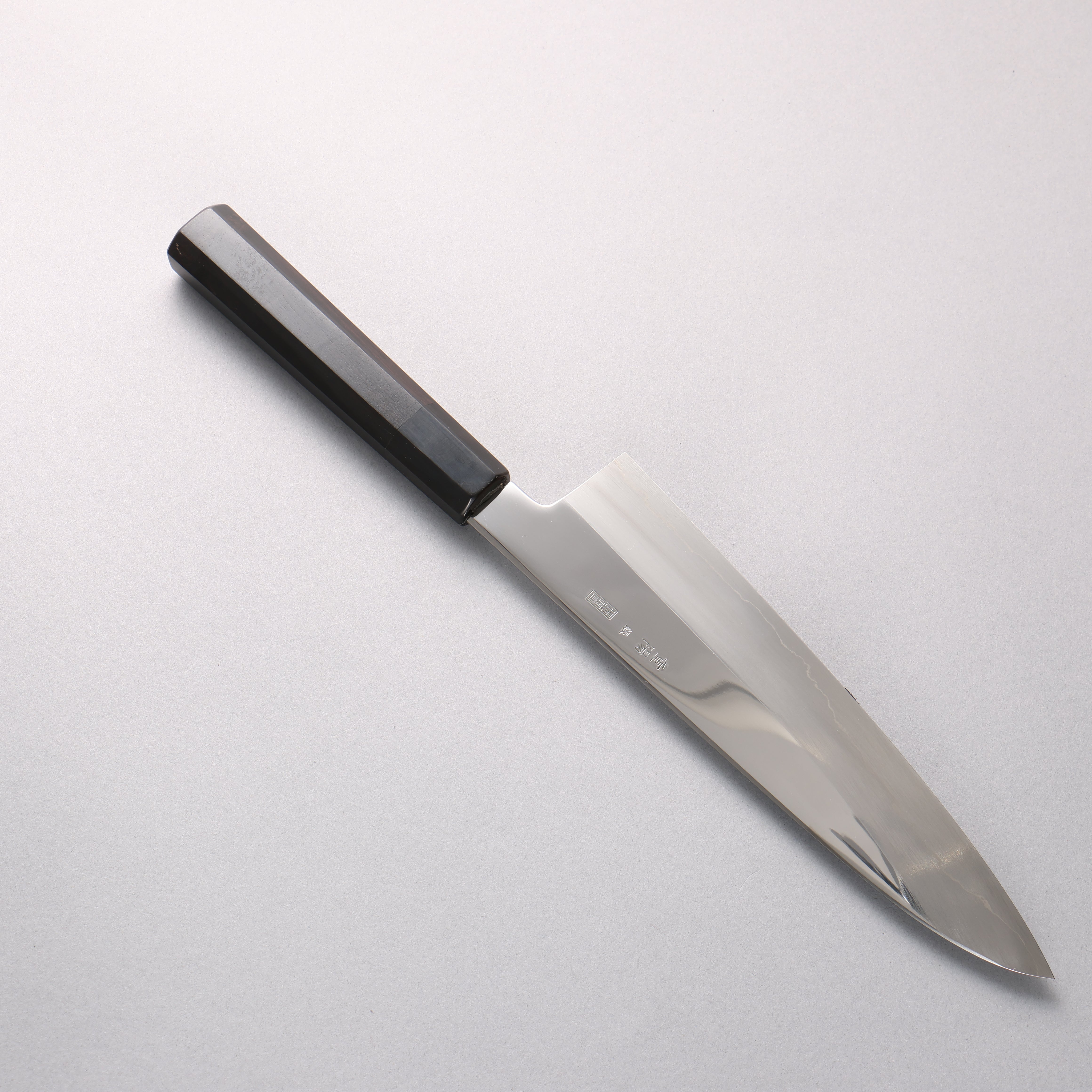 Choyo Silver Steel No.3 Mirrored Finish Gyuto 210mm Ebony Wood (ferrule: Black Water Buffalo Horn) Handle - Japanny - Best Japanese Knife