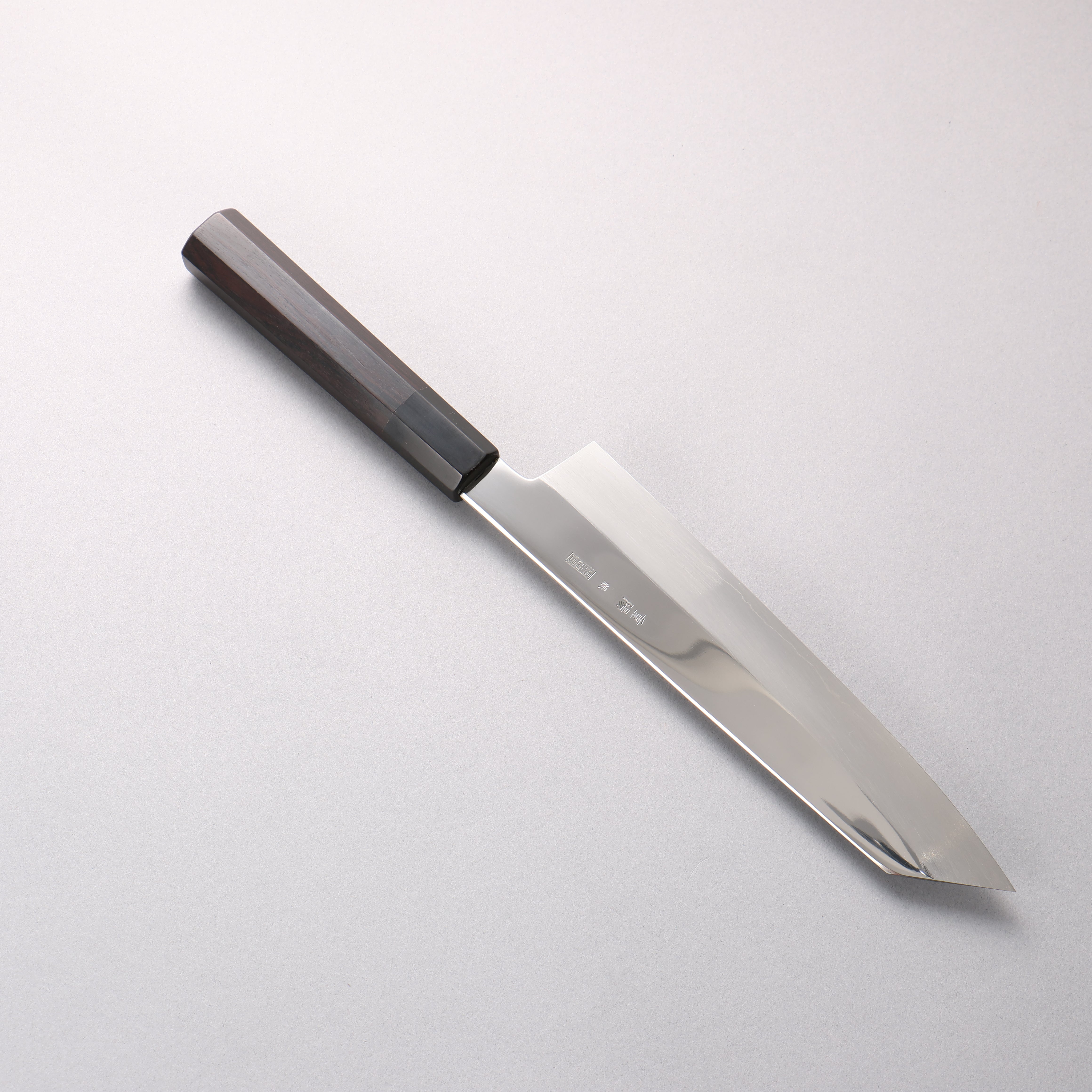 Choyo Silver Steel No.3 Mirrored Finish Kiritsuke Gyuto 210mm Ebony Wood (ferrule: Black Water Buffalo Horn) Handle - Japanny - Best Japanese Knife
