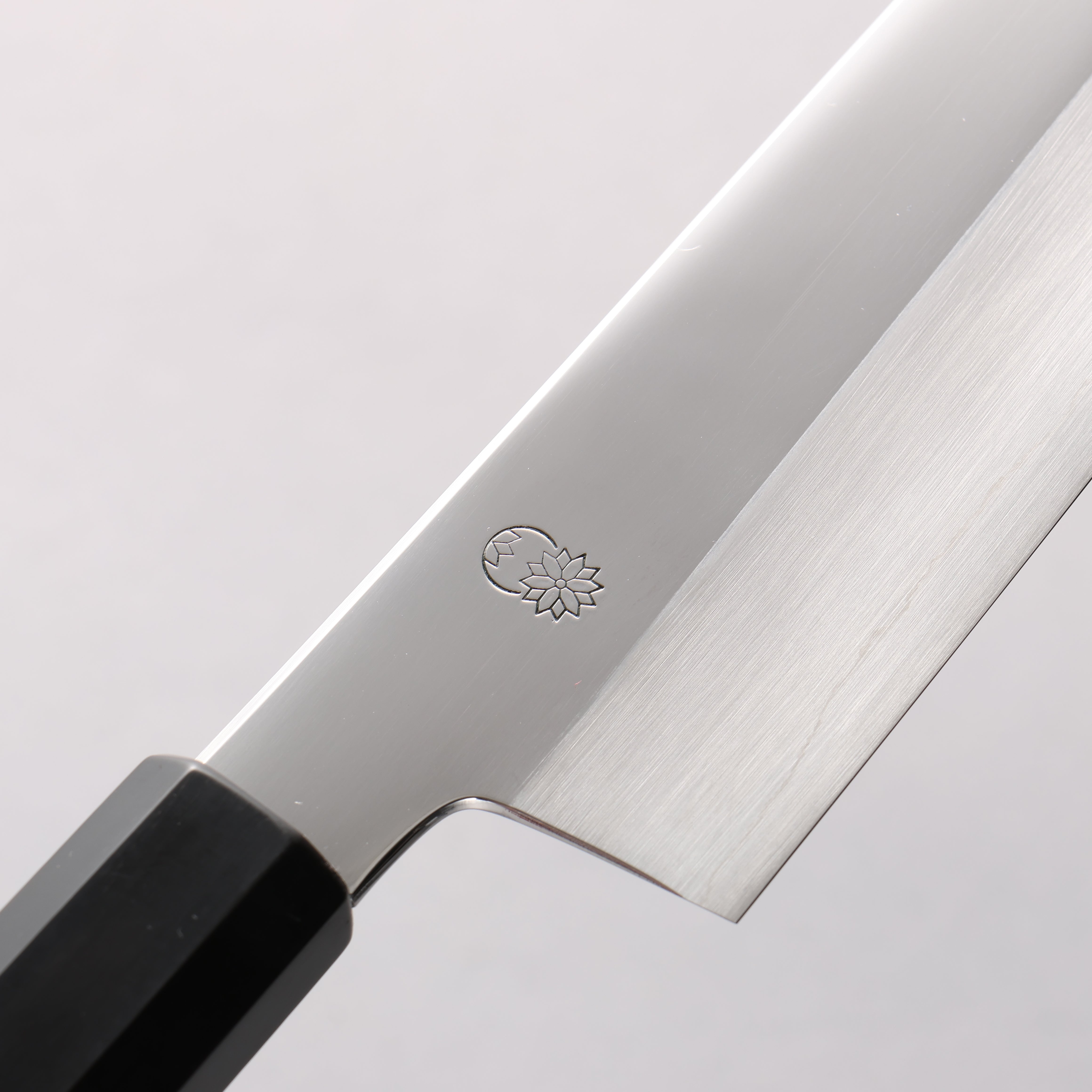Choyo Silver Steel No.3 Mirrored Finish Kiritsuke Gyuto 210mm Ebony Wood (ferrule: Black Water Buffalo Horn) Handle - Japanny - Best Japanese Knife