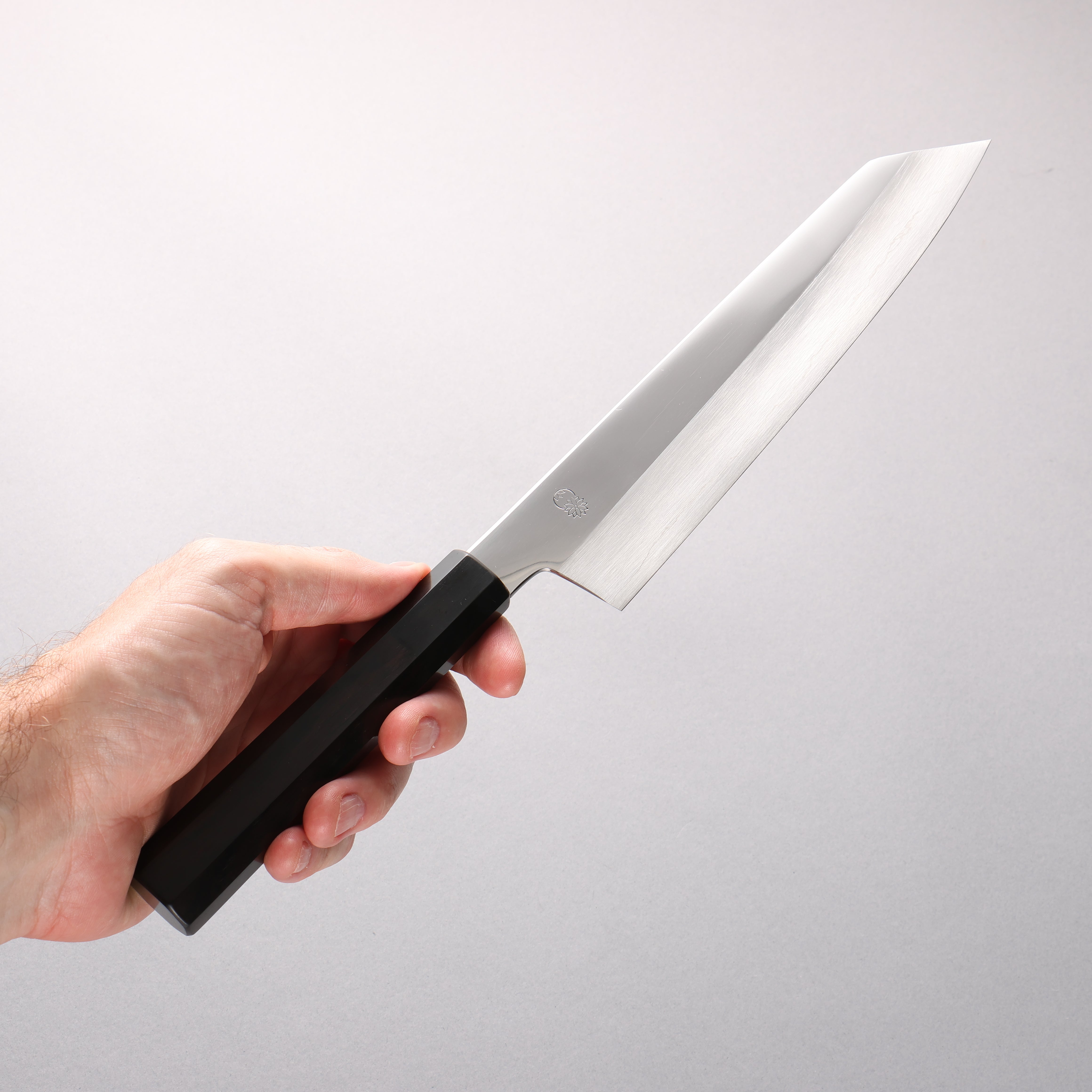 Choyo Silver Steel No.3 Mirrored Finish Kiritsuke Gyuto 210mm Ebony Wood (ferrule: Black Water Buffalo Horn) Handle - Japanny - Best Japanese Knife