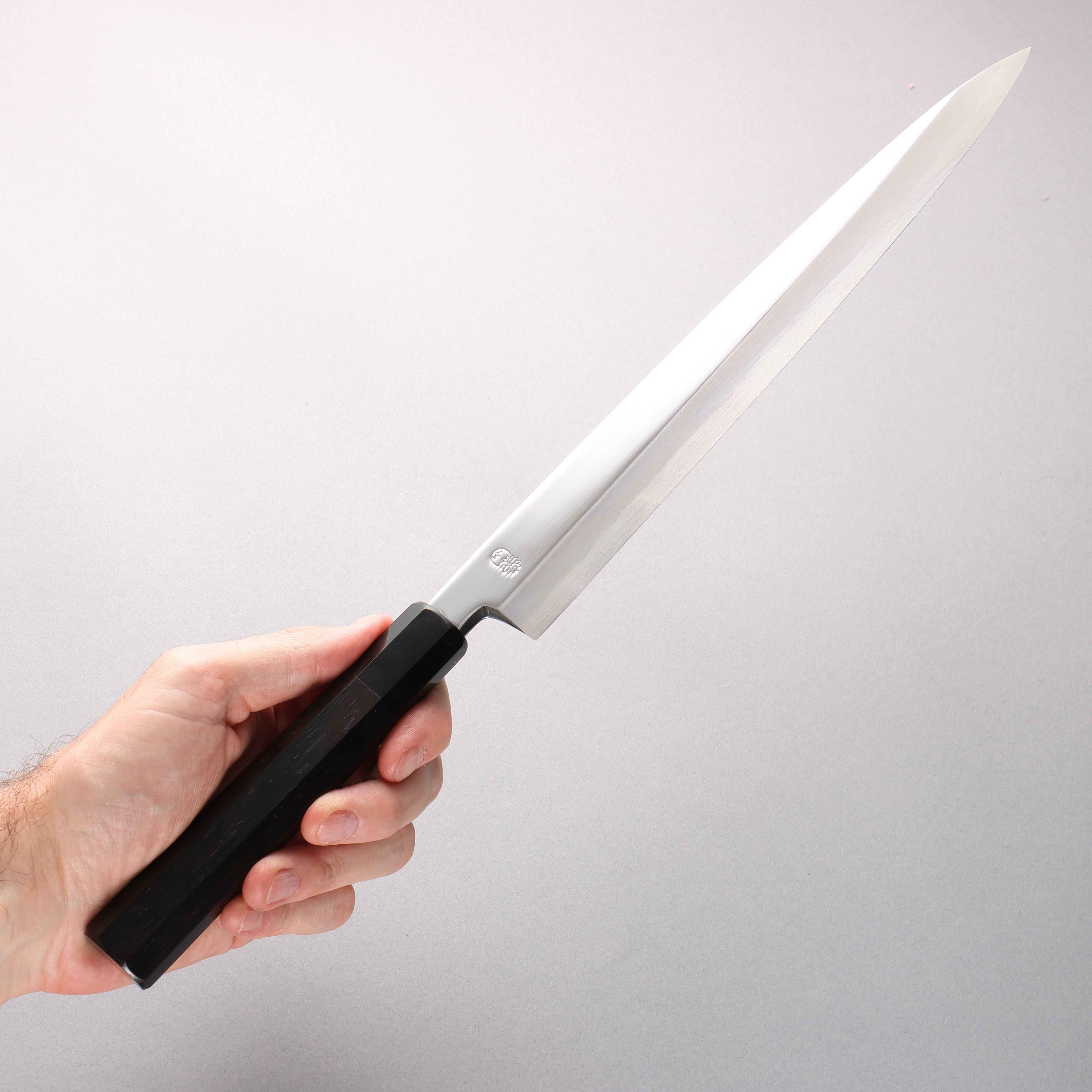 Choyo Blue Steel No.1 Mirrored Finish Yanagiba 300mm Ebony Wood (ferrule: Black Water Buffalo Horn) Handle - Japanny - Best Japanese Knife