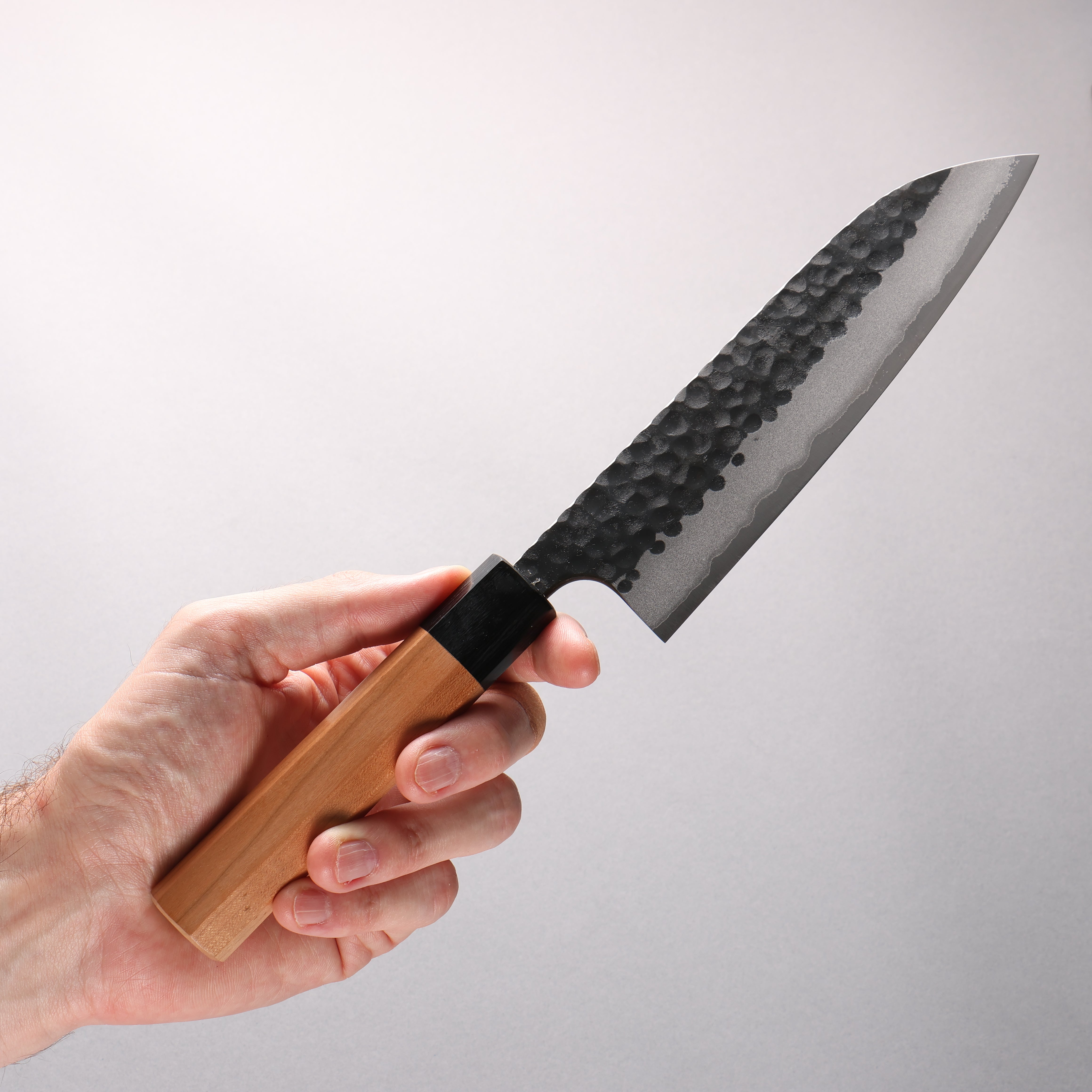 Masakage Koishi Blue Super Black Finished Santoku 165mm American Cherry Handle - Japanny - Best Japanese Knife