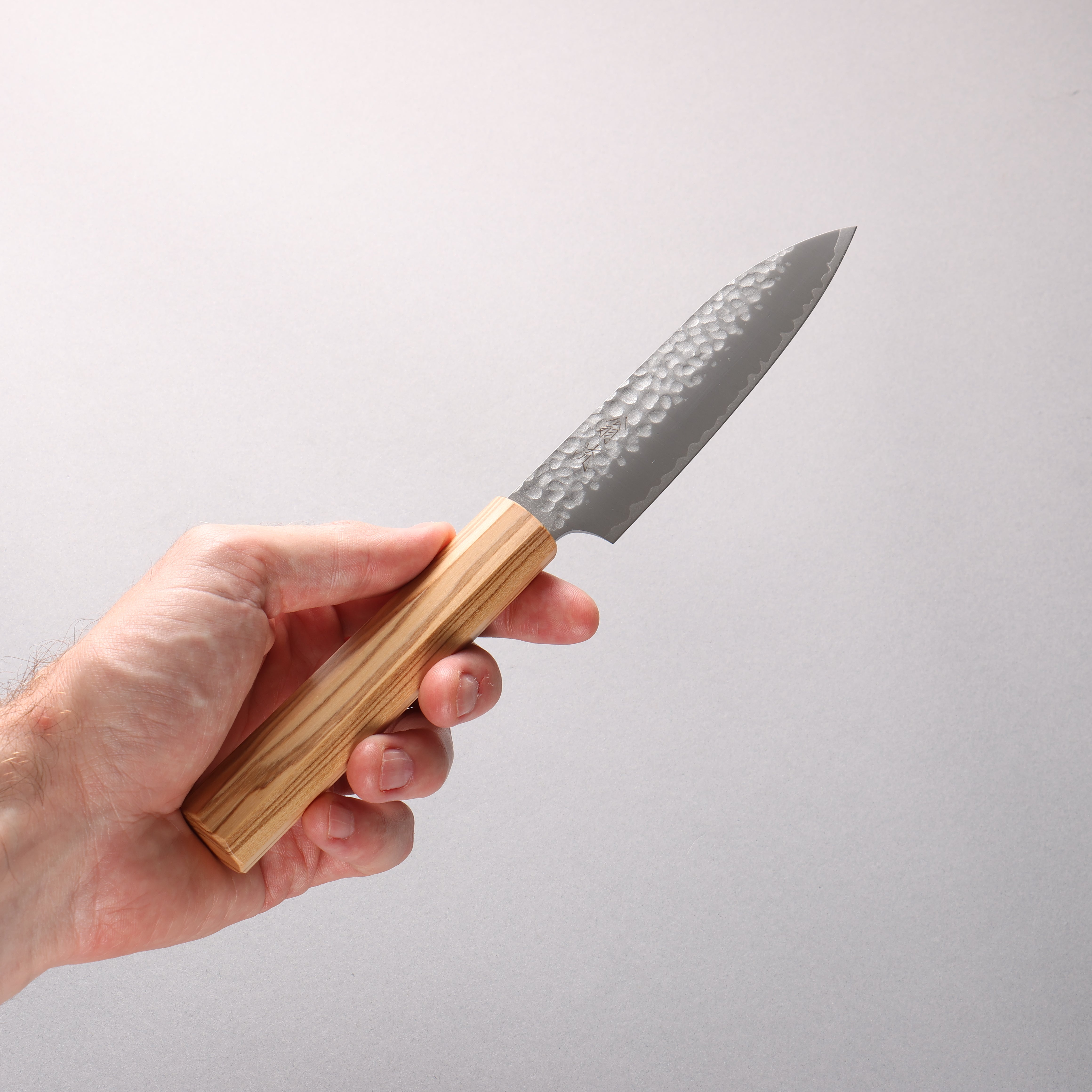 Oul VG10 Hammered Petty-Utility 120mm Olive tree Handle - Japanny - Best Japanese Knife