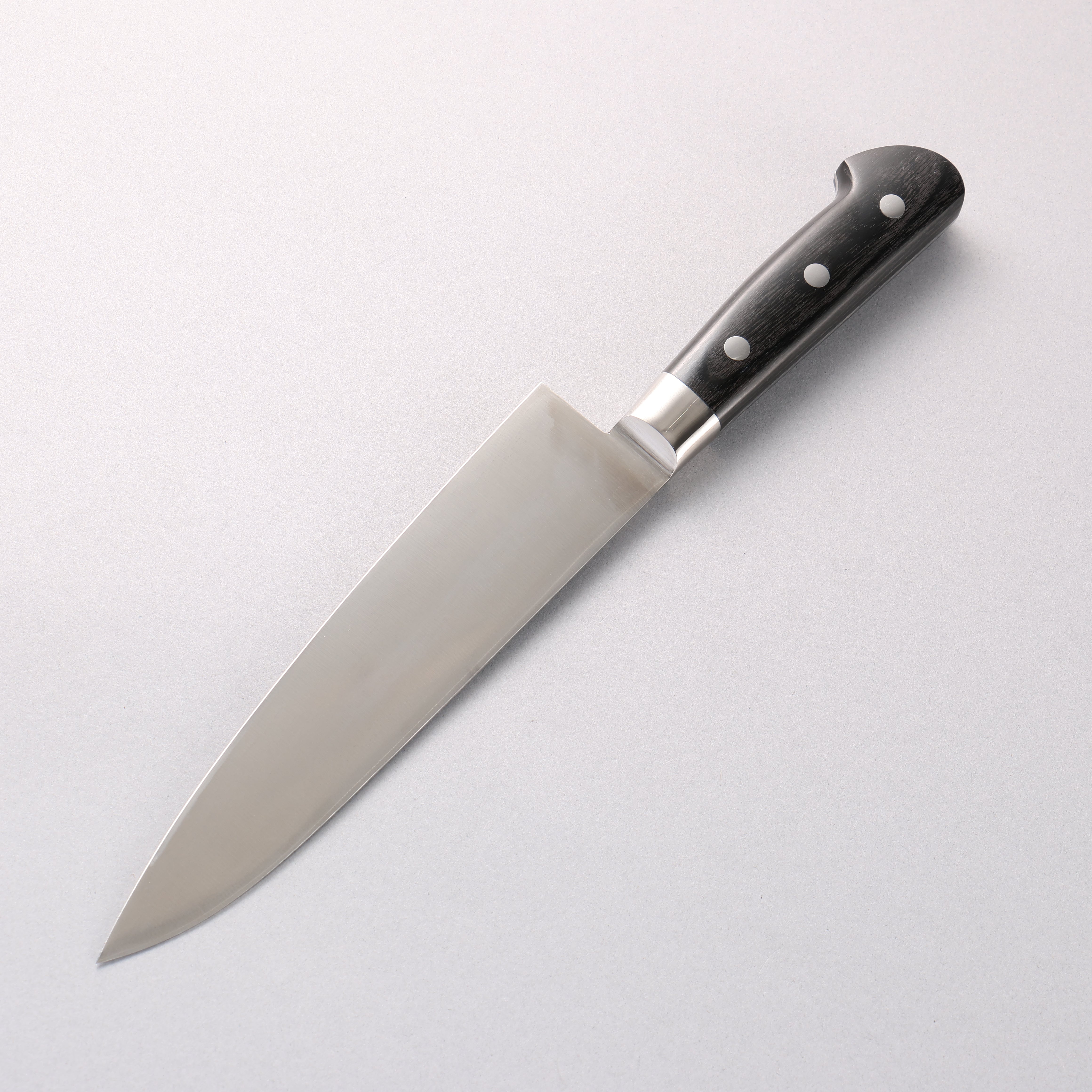 Iseya Molybdenum Gyuto 180mm Black Pakka wood Handle