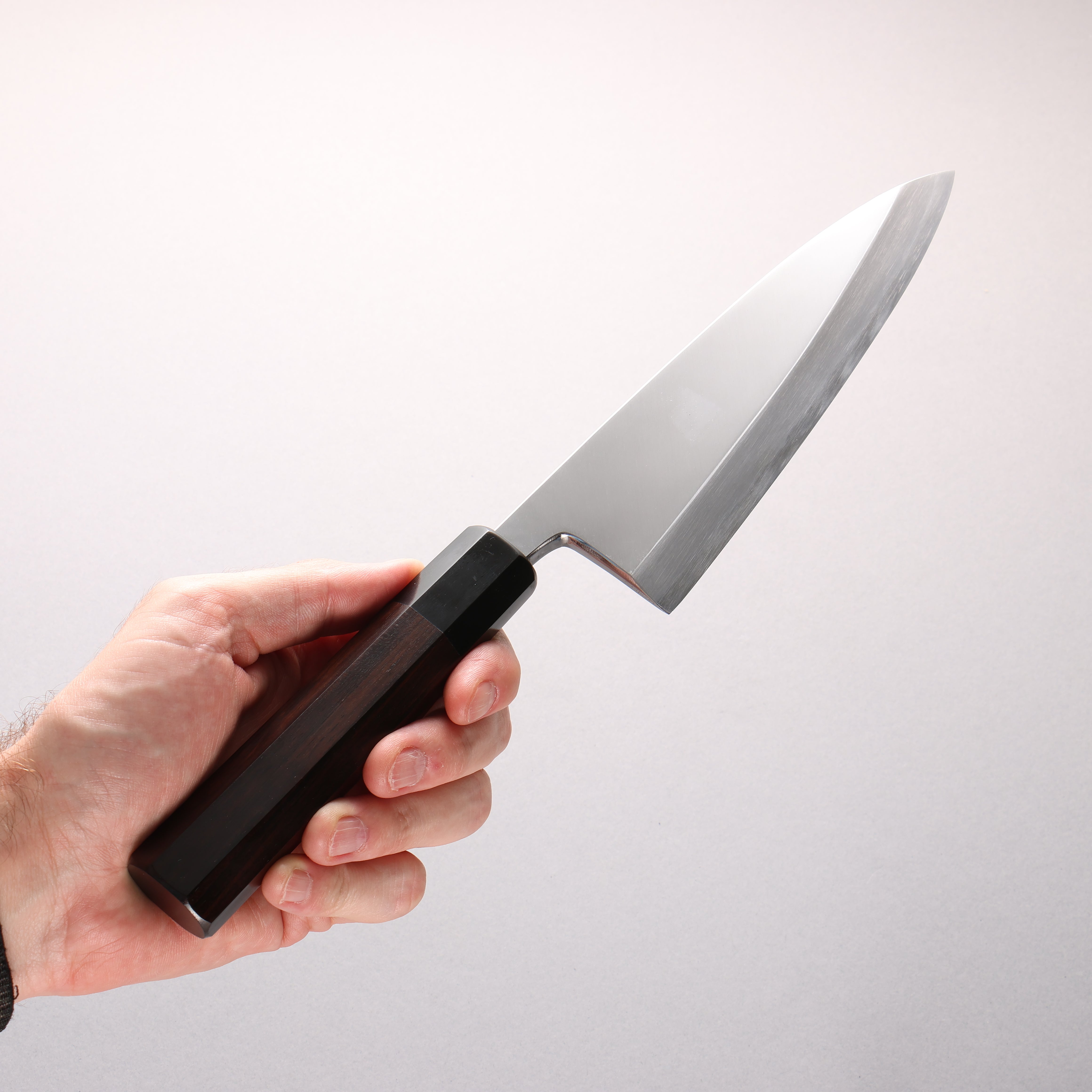 Minamoto Akitada White Steel No.2 Aideba 180mm Ebony Wood (ferrule: Black Water Buffalo Horn) Handle