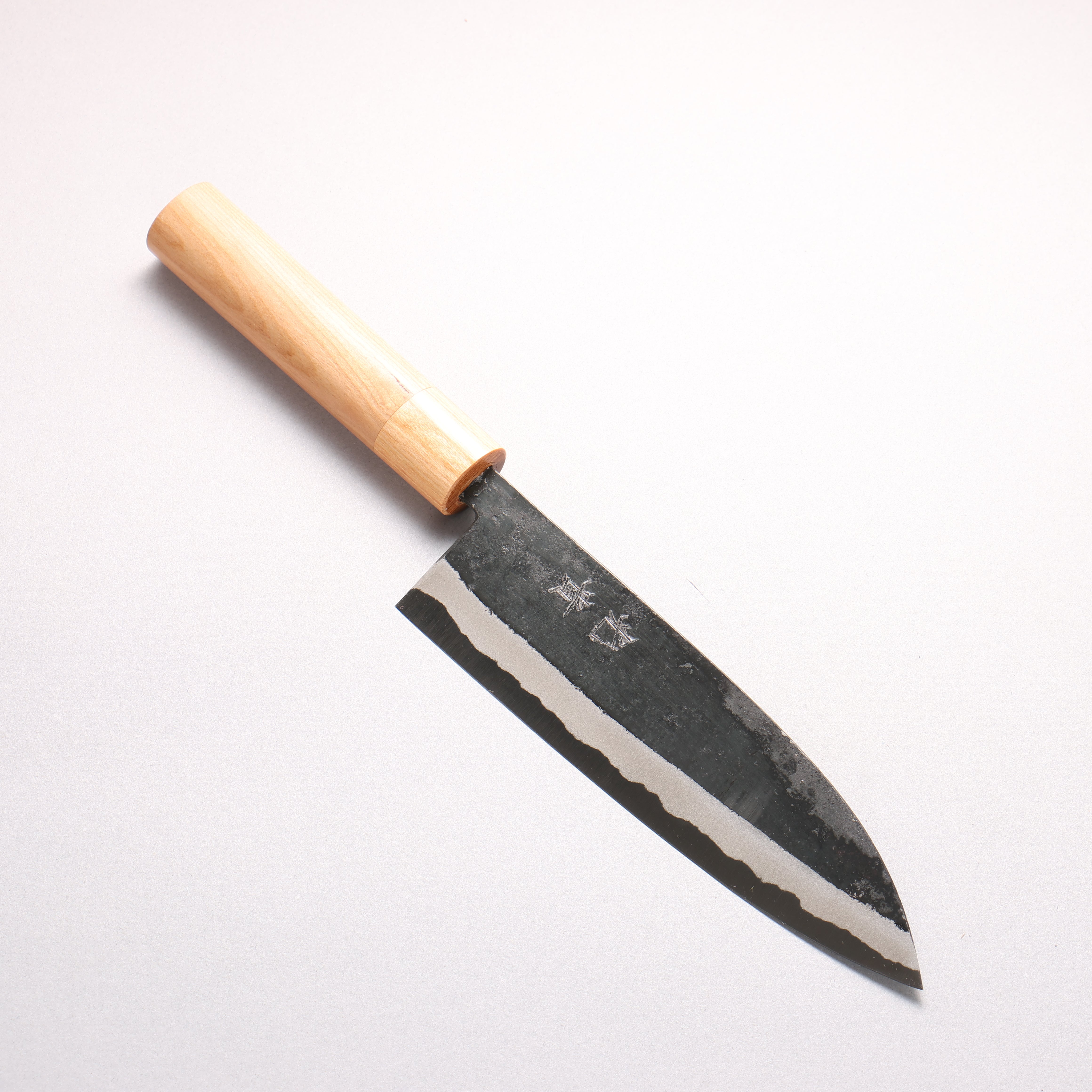Kouki Blue Steel No.2 Black Finished Santoku 180mm American Cherry Handle - Japanny - Best Japanese Knife