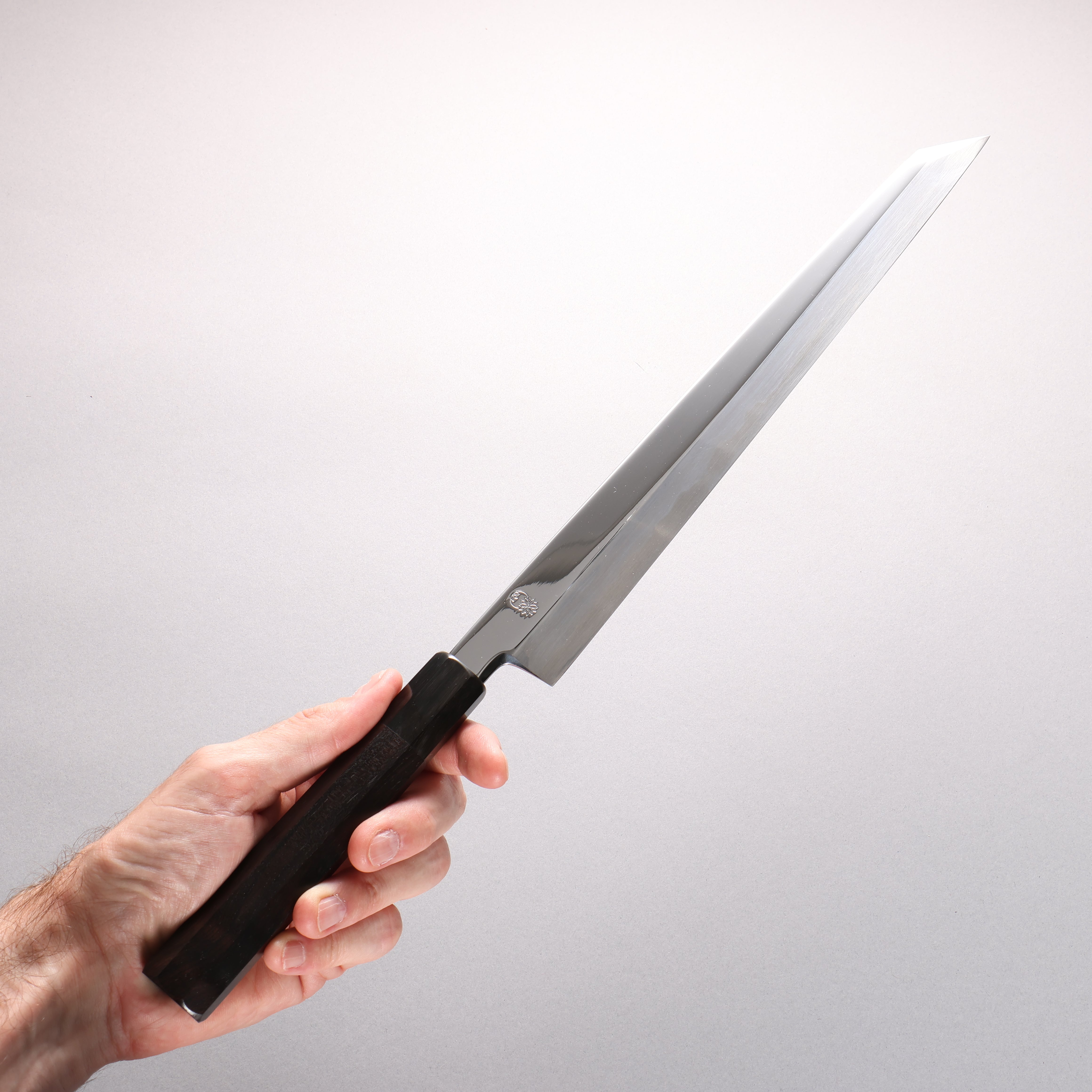 Choyo Blue Steel No.1 Mirrored Finish Kiritsuke Yanagiba 300mm Ebony Wood (ferrule: Black Water Buffalo Horn) Handle - Japanny - Best Japanese Knife