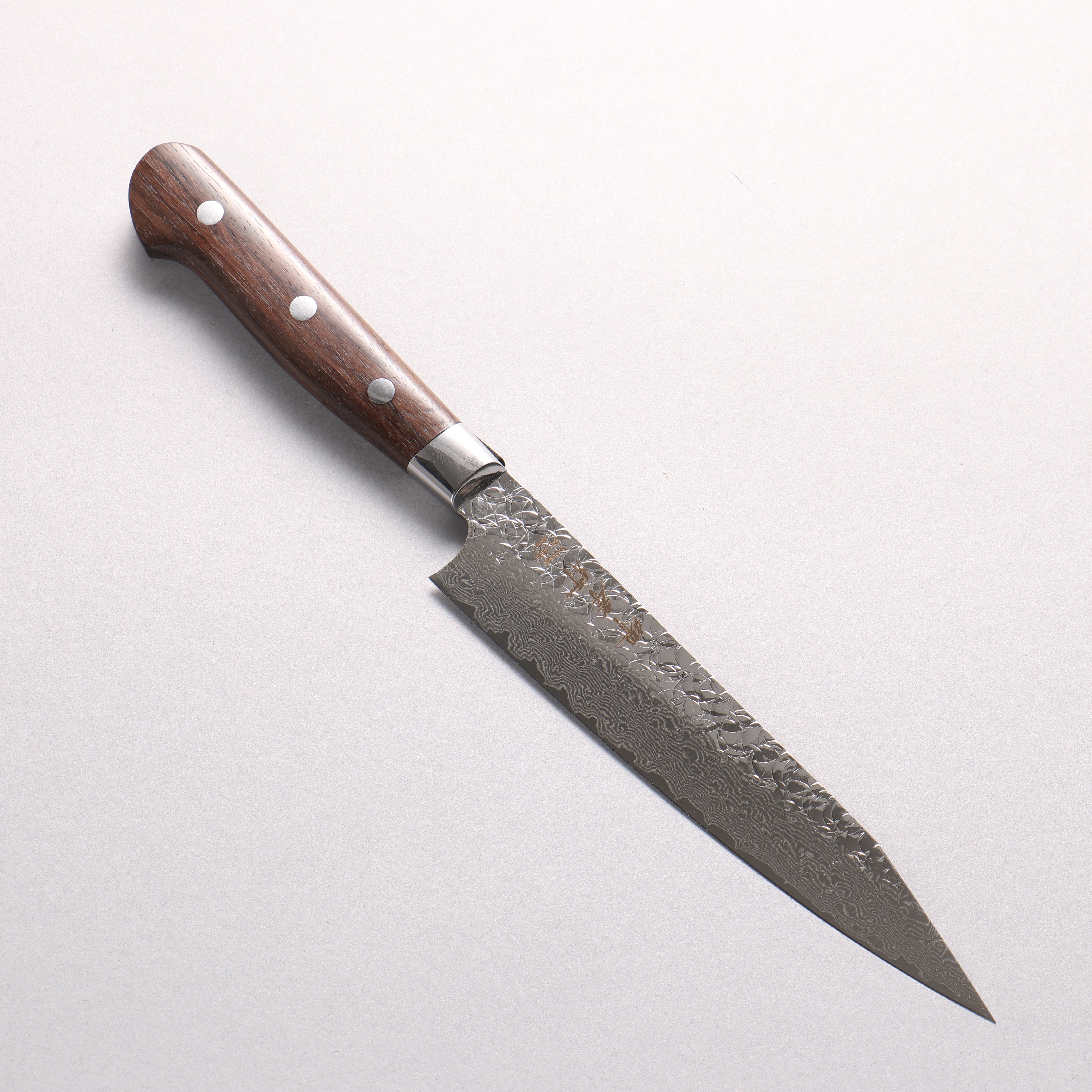 Sakai Takayuki SG2 Hammered Damascus Migaki Finished Kengata Petty-Utility 150mm Rosewood Handle - Japanny - Best Japanese Knife