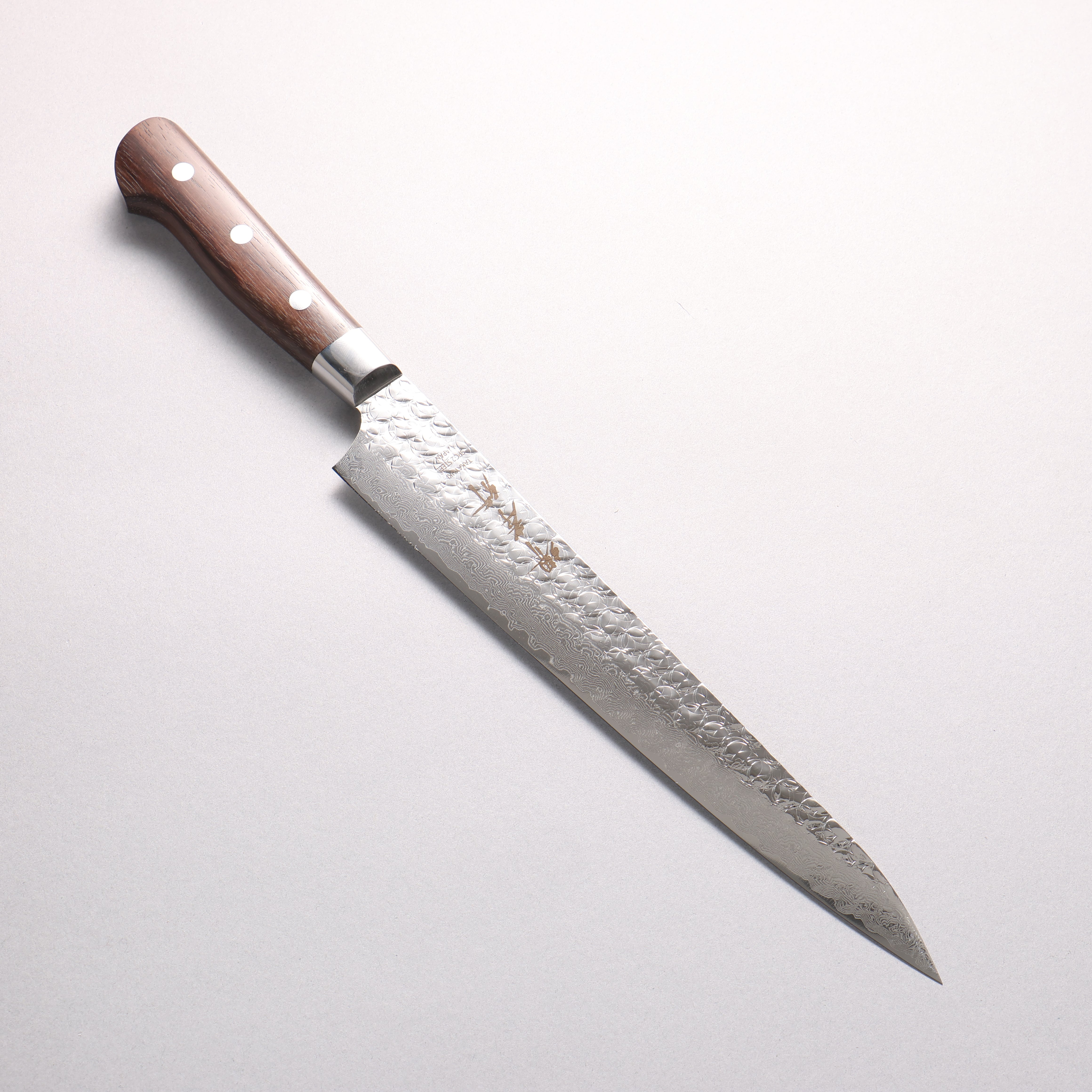 Sakai Takayuki SG2 Hammered Damascus Migaki Finished Sujihiki 240mm Rosewood Handle - Japanny - Best Japanese Knife