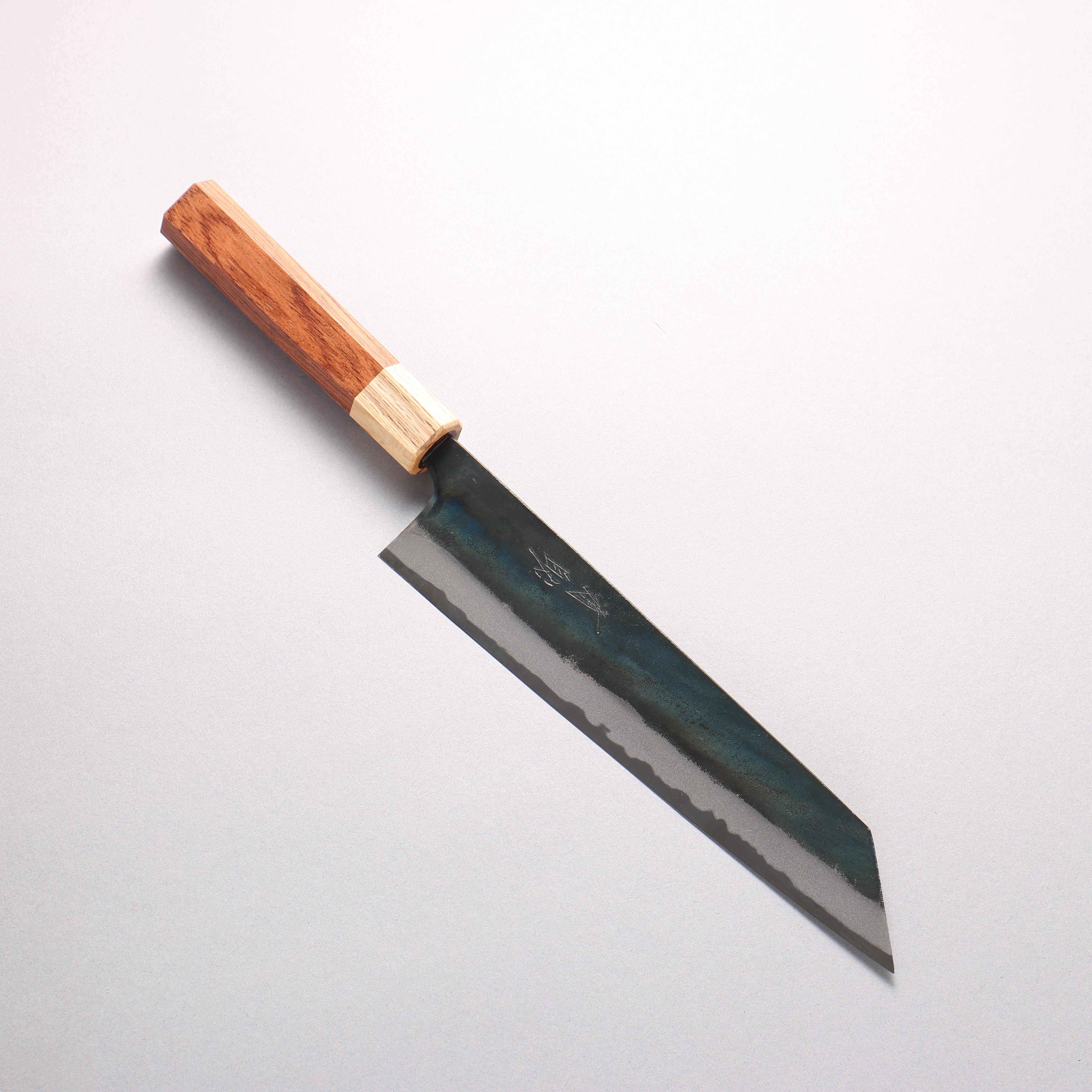Seisuke Blue Super Black Finished Kiritsuke Gyuto 210mm Rosewood (ferrule: Oak) Handle - Japanny - Best Japanese Knife