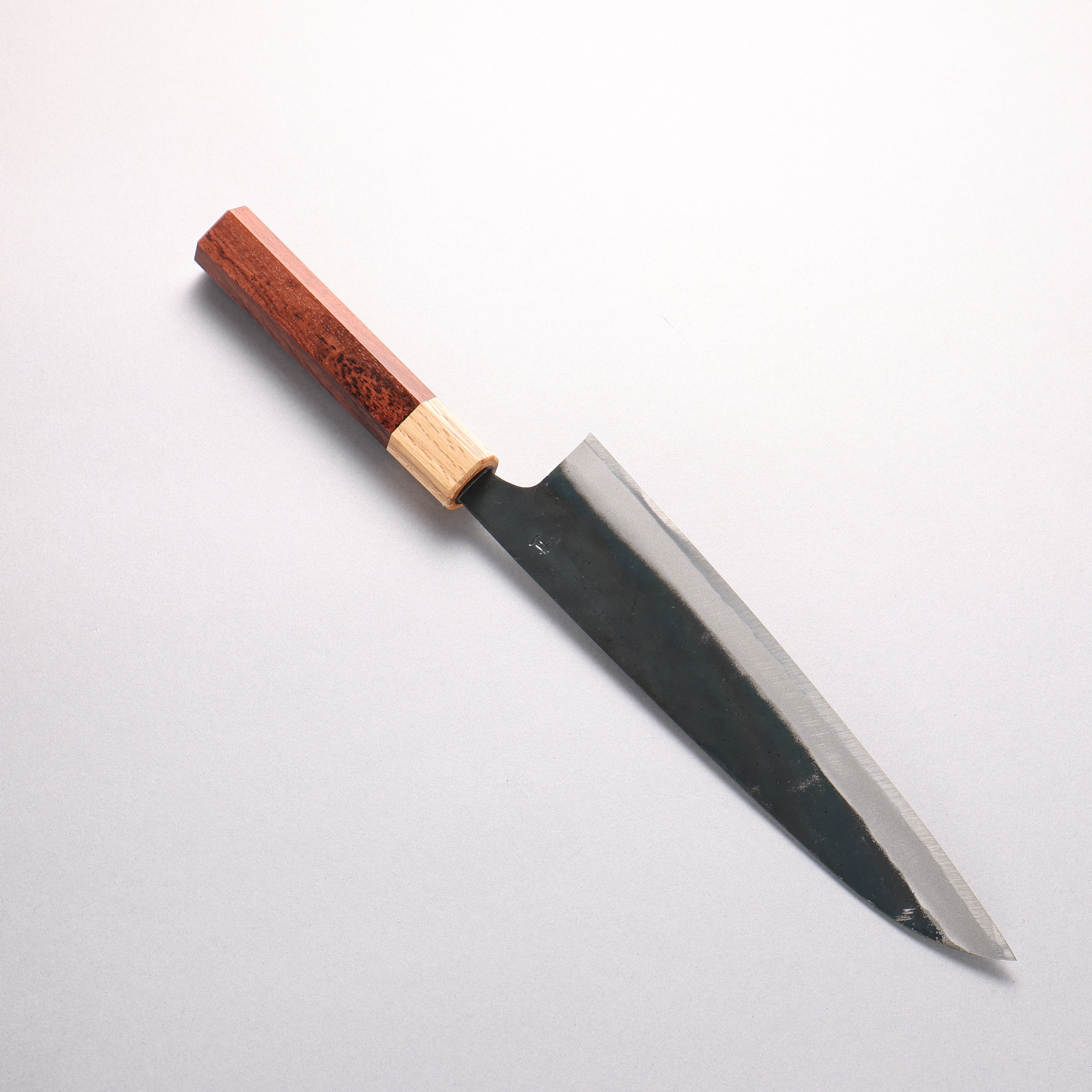 Seisuke Blue Steel No.1 Black Finished Gyuto 210mm Rosewood (ferrule: Oak) Handle - Japanny - Best Japanese Knife