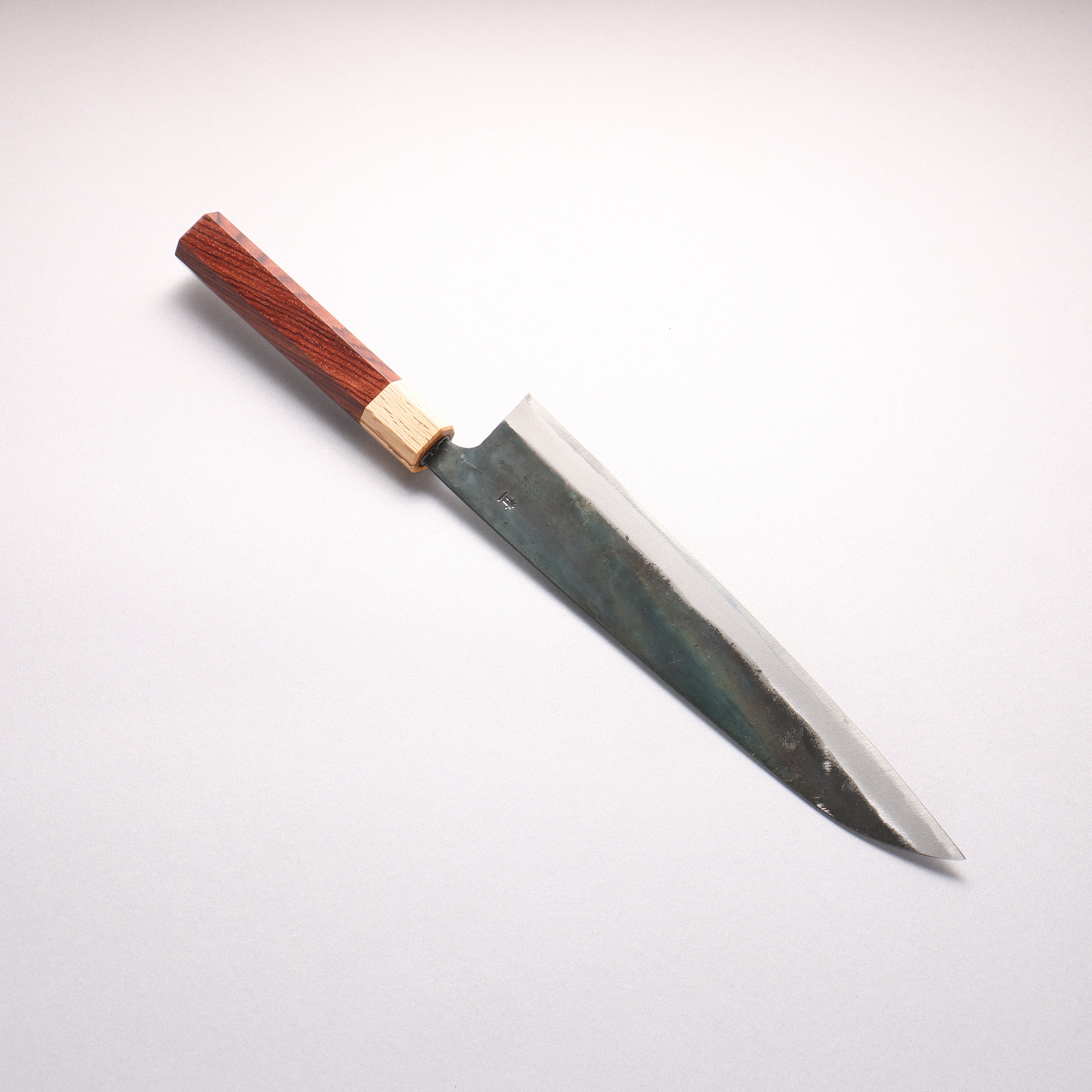 Seisuke Blue Steel No.1 Black Finished Kiritsuke Gyuto 240mm Rosewood (ferrule: Oak) Handle - Japanny - Best Japanese Knife