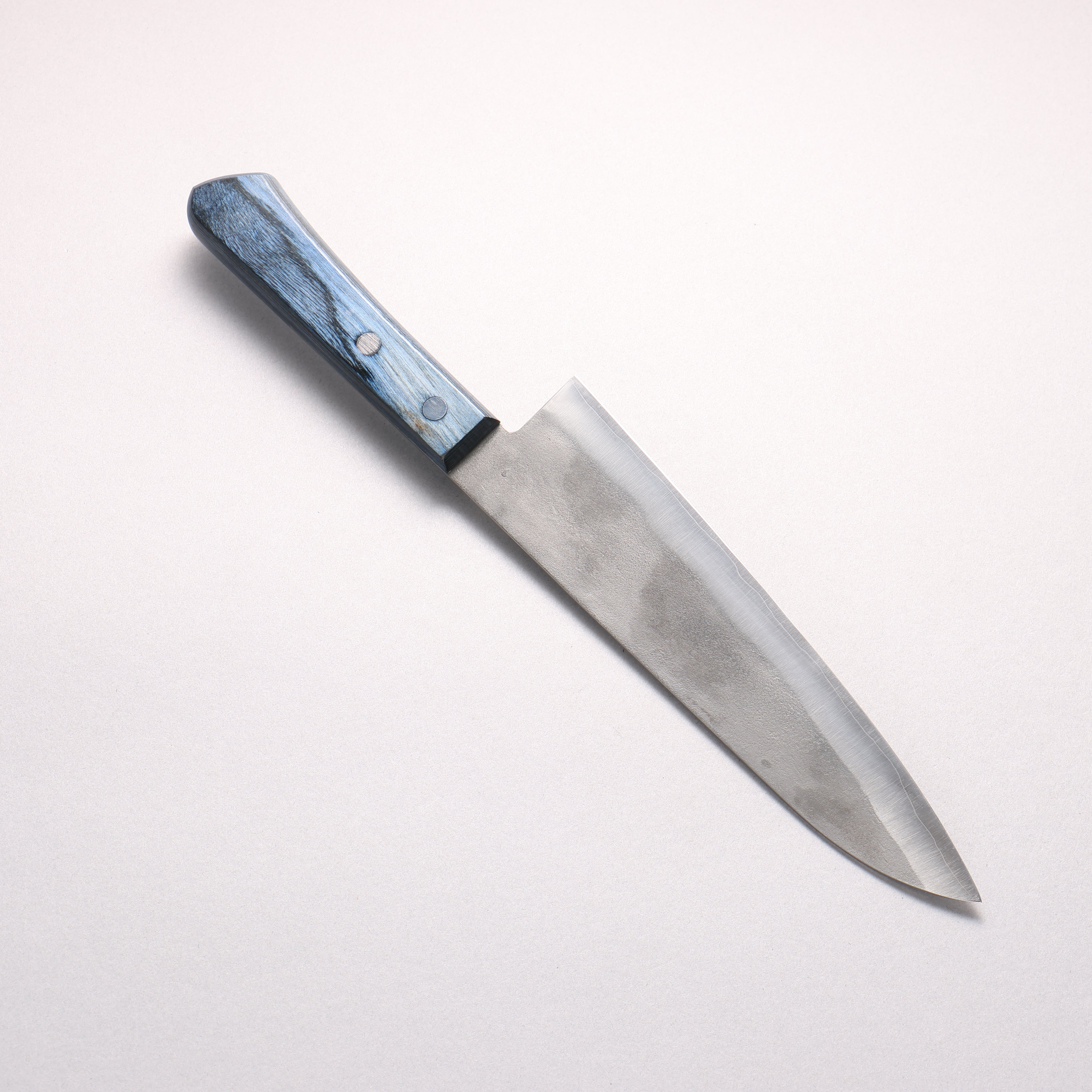 Shigeki Tanaka Silver Steel No.3 Nashiji Gyuto 180mm Blue Pakka wood Handle - Japanny - Best Japanese Knife