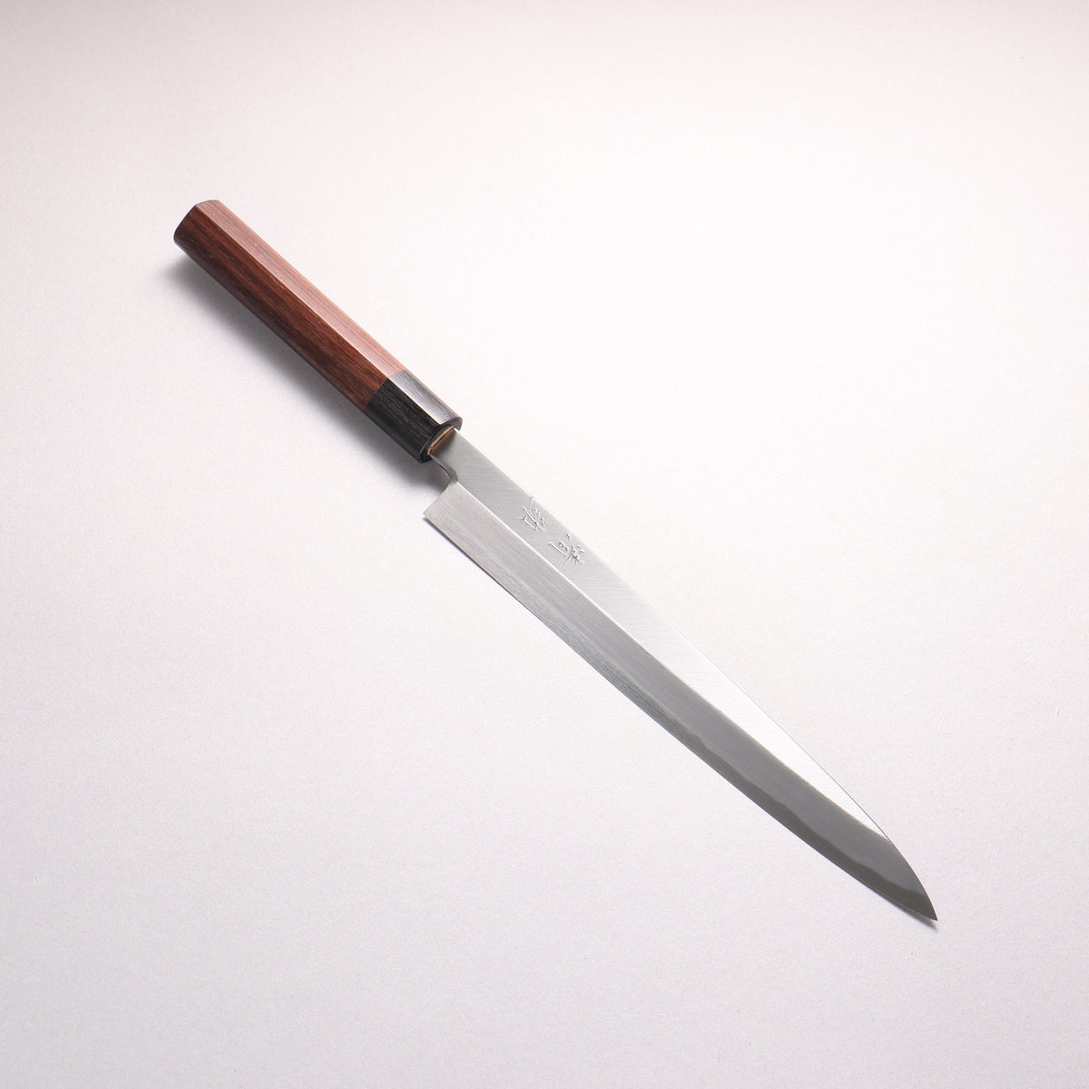 Seisuke White Steel Kasumitogi Yanagiba 240mm Rosewood (ferrule: Black Pakka wood) Shinogi Handle - Japanny - Best Japanese Knife