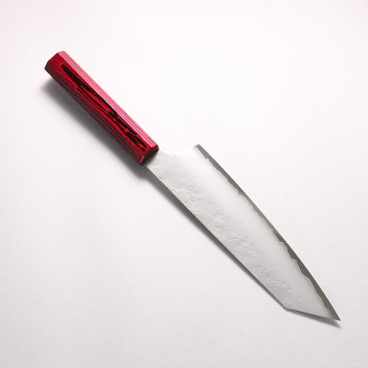 Sakai Takayuki Saikou VG10 Nashiji Kengata Gyuto 190mm Brilliant Red Lacquer Color Handle - Japanny - Best Japanese Knife