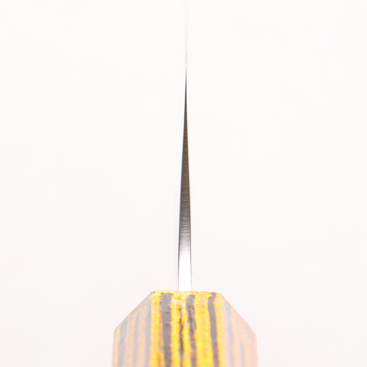 Sakai Takayuki Saikou VG10 Nashiji Kengata Gyuto 190mm Brilliant Gold Lacquer Color Handle - Japanny - Best Japanese Knife