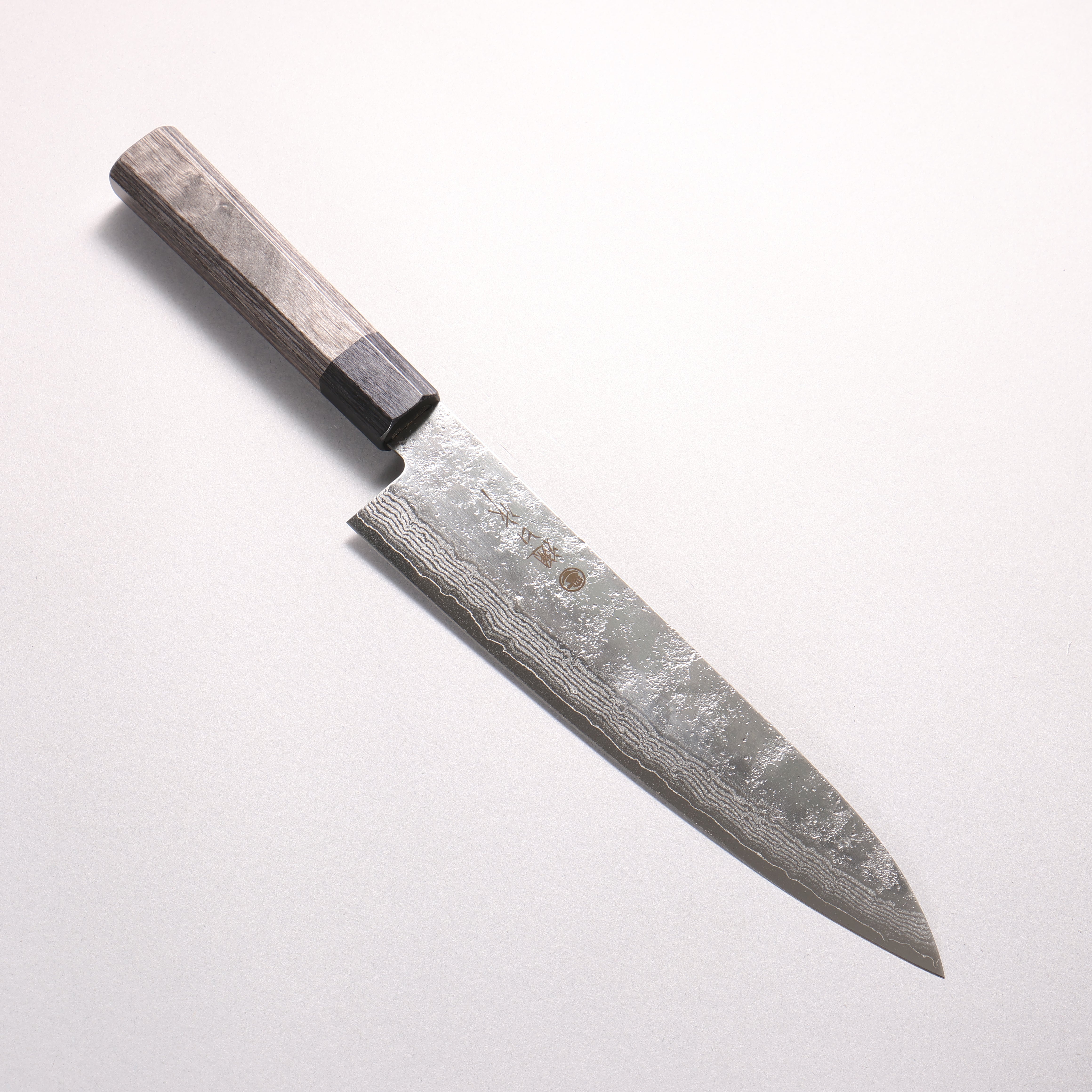 Higuchi VG10 8 Layer Damascus Nashiji Gyuto 210mm Gray Pakka wood Handle - Japanny - Best Japanese Knife