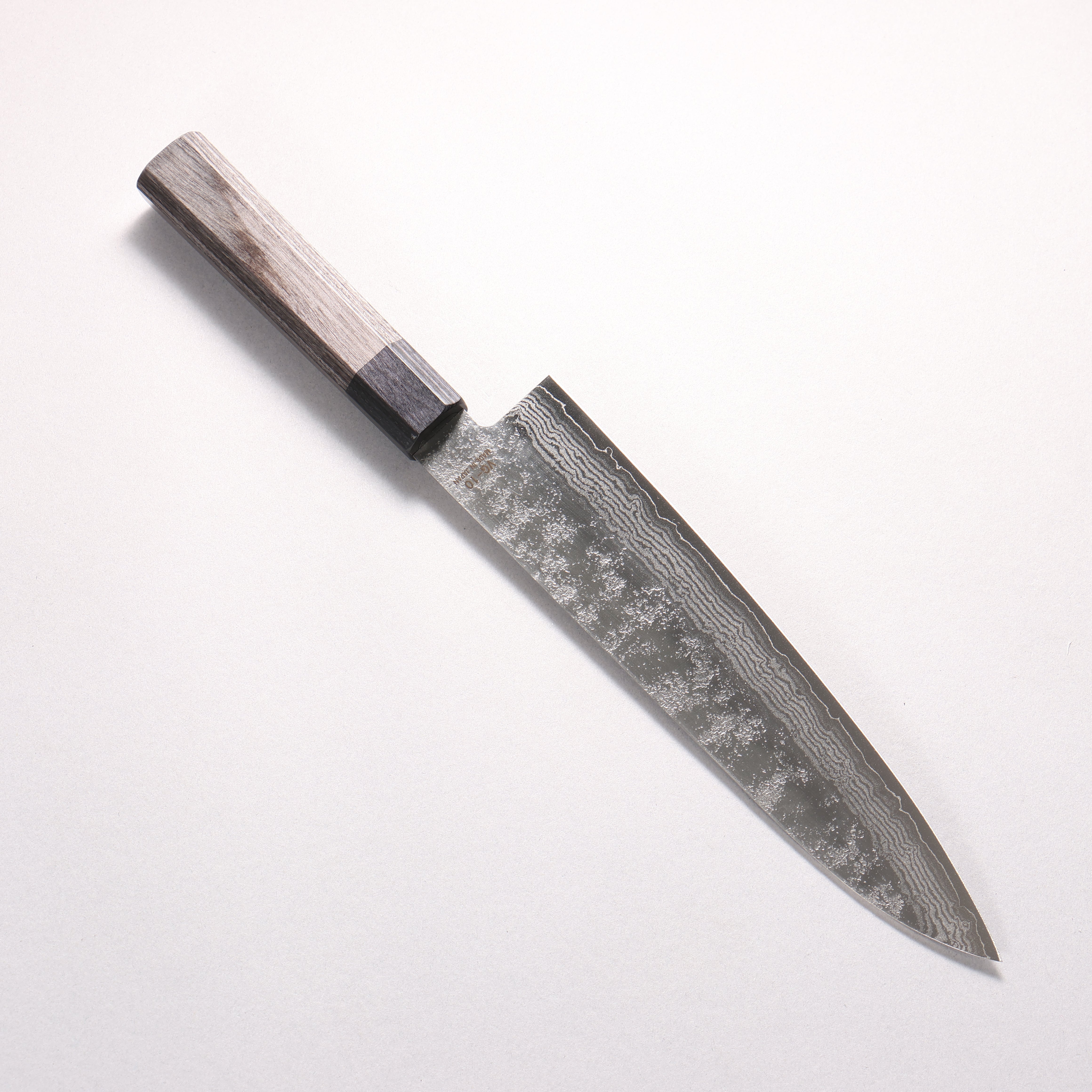 Higuchi VG10 8 Layer Damascus Nashiji Gyuto 210mm Gray Pakka wood Handle - Japanny - Best Japanese Knife