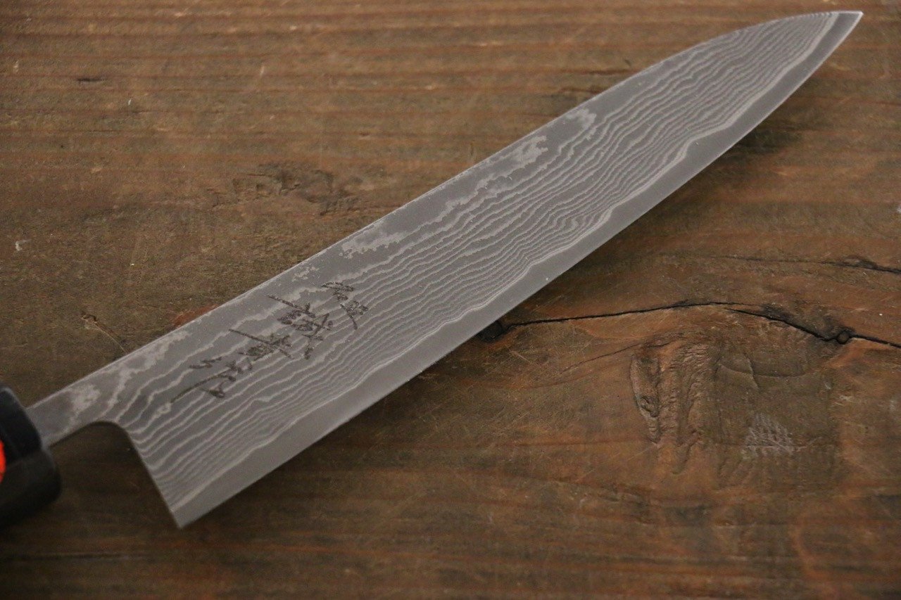 Shigeki Tanaka Habakiri SG2 Damascus Petty-Utility  150mm Ebony Wood Handle - Japanny - Best Japanese Knife