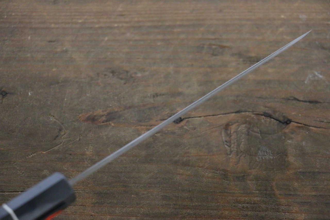 Shigeki Tanaka Habakiri SG2 Damascus Petty-Utility  150mm Ebony Wood Handle - Japanny - Best Japanese Knife