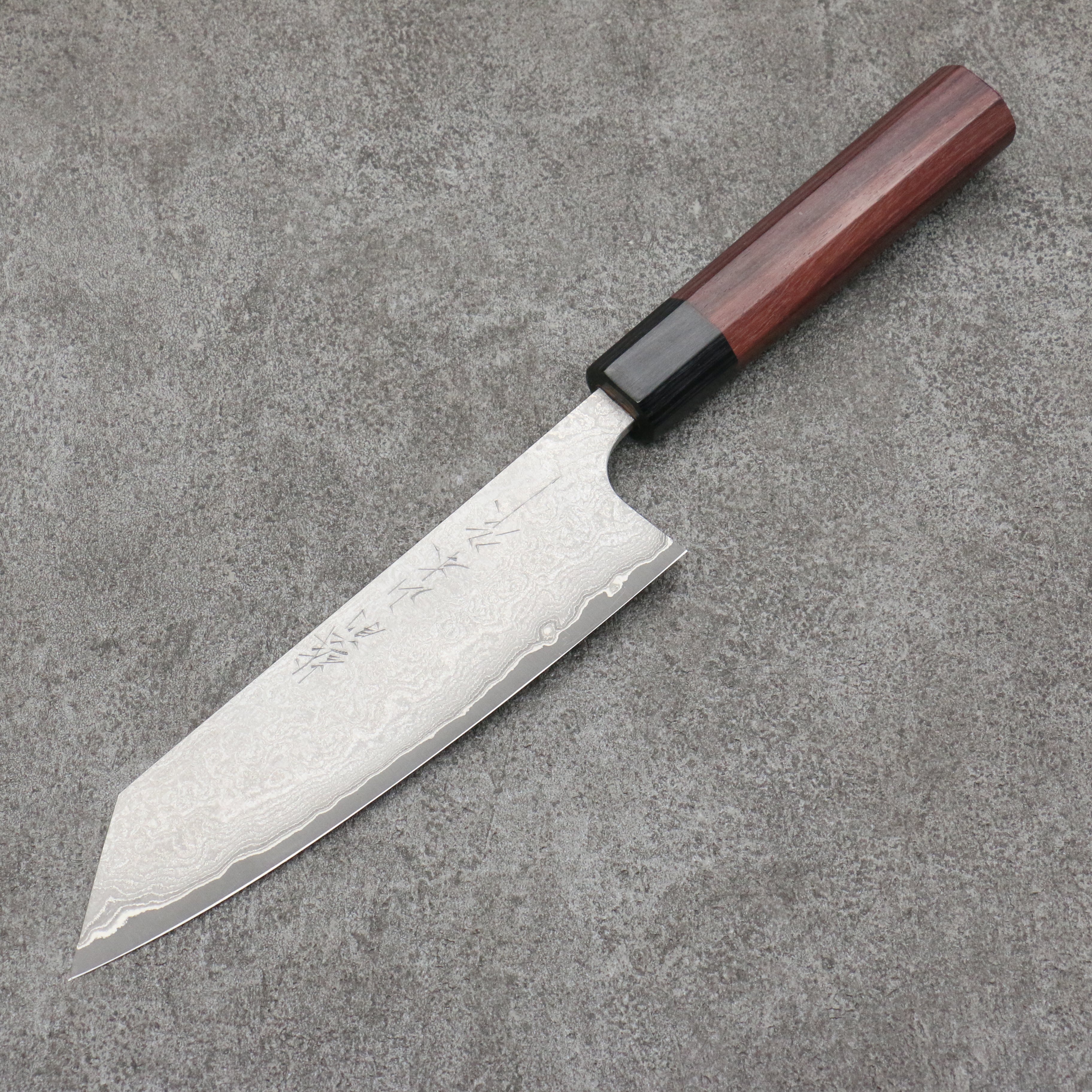 Nao Yamamoto VG10 Black Damascus Bunka 165mm Shitan Handle - Japanny - Best Japanese Knife