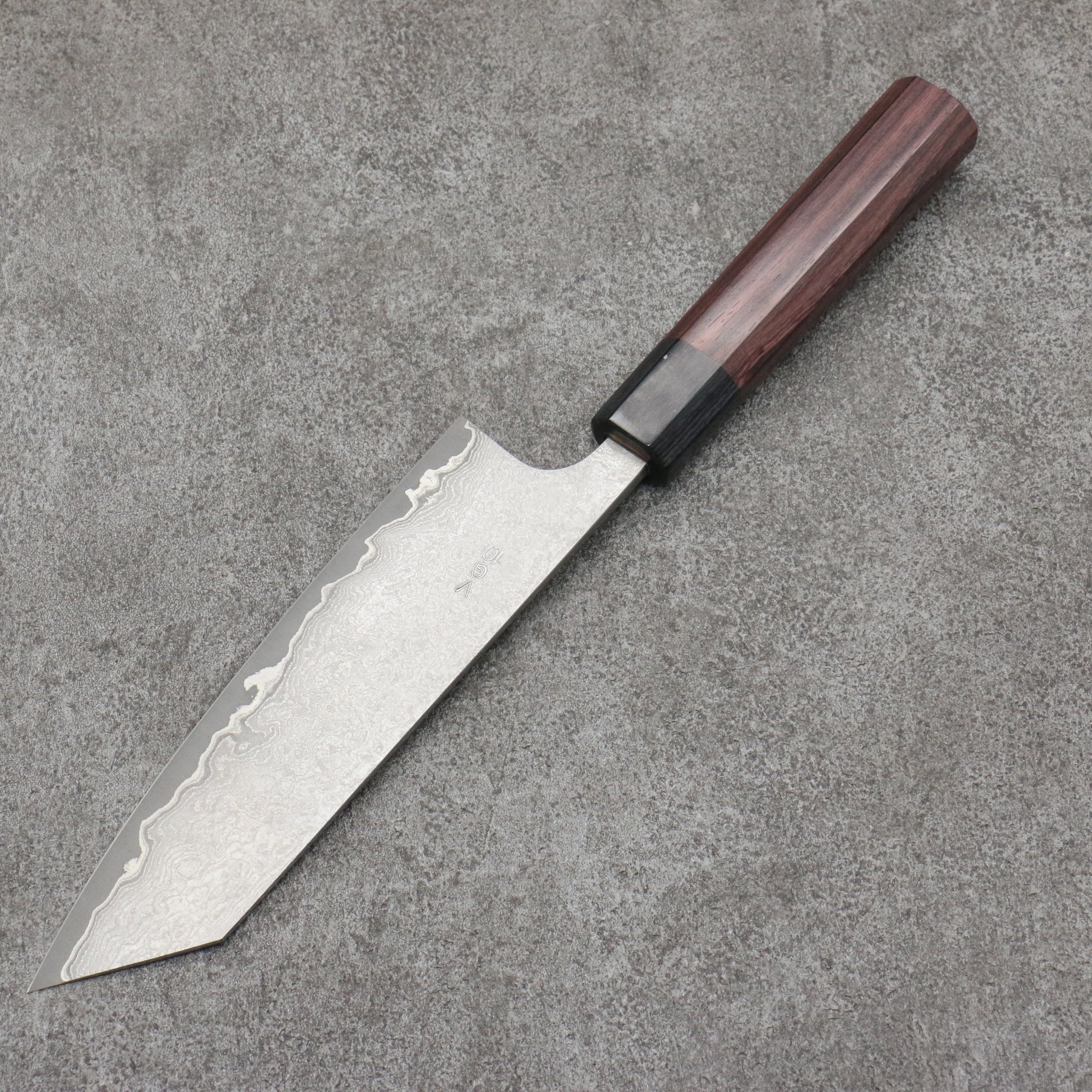 Nao Yamamoto VG10 Black Damascus Bunka 165mm Shitan Handle - Japanny - Best Japanese Knife