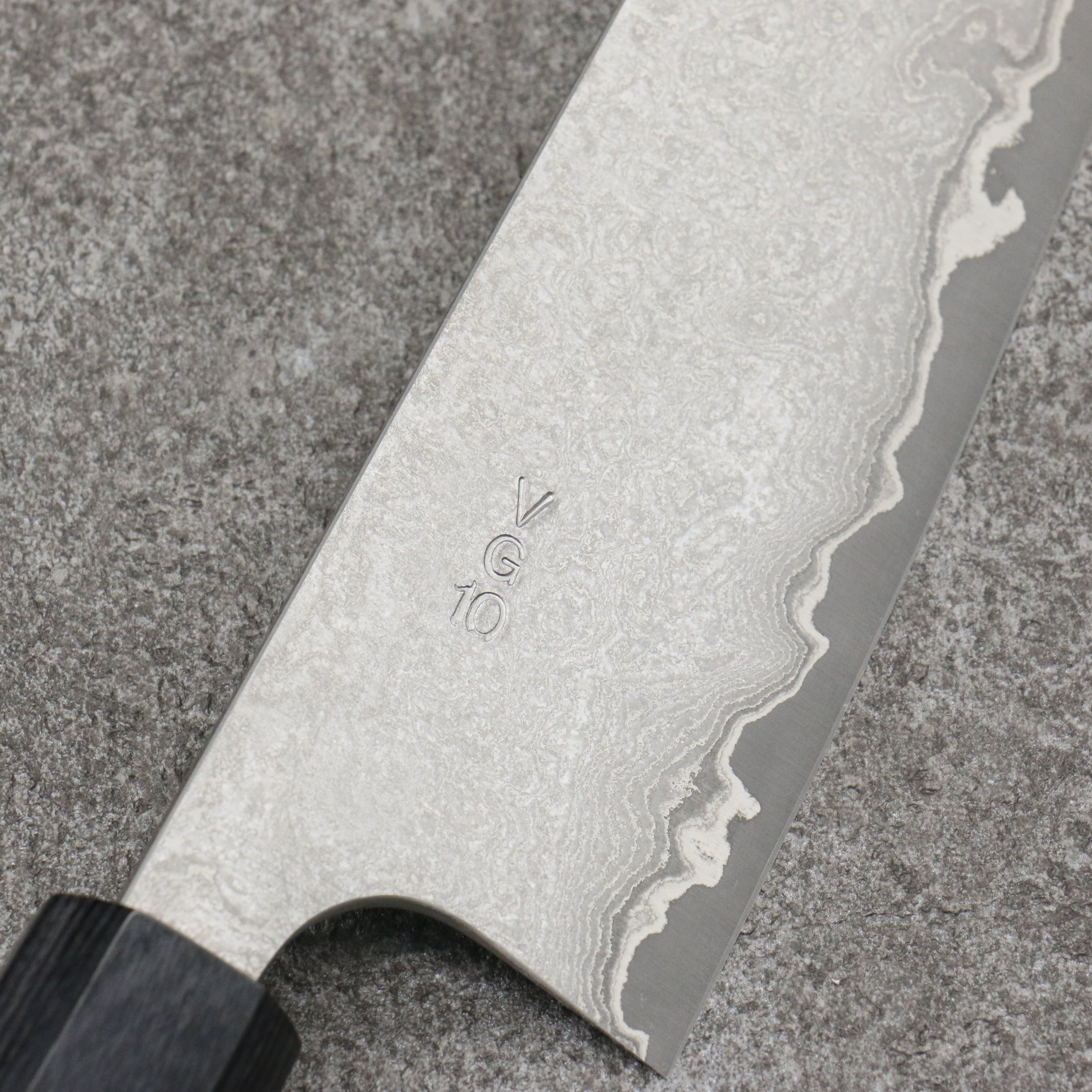 Nao Yamamoto VG10 Black Damascus Bunka 165mm Shitan Handle - Japanny - Best Japanese Knife