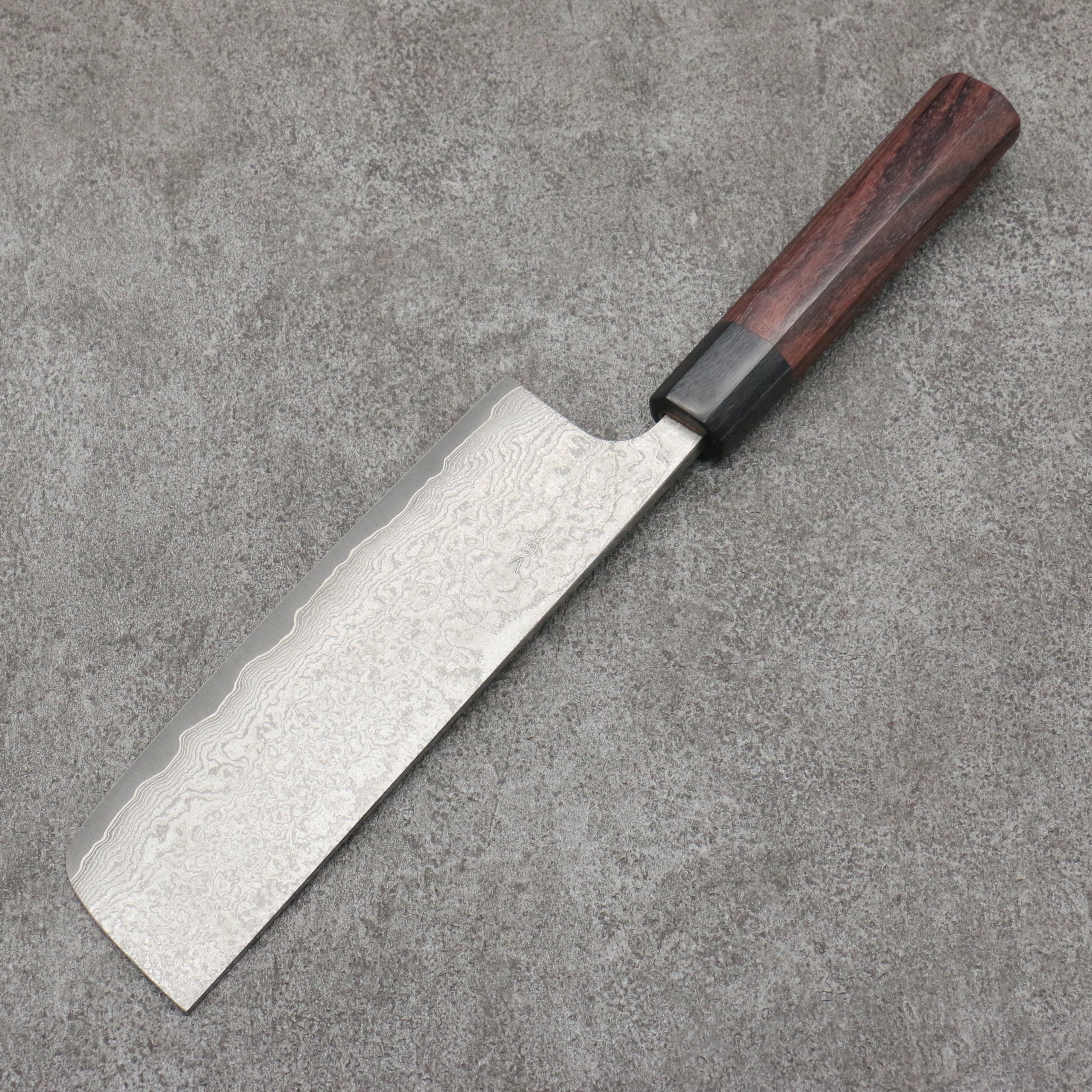 Nao Yamamoto VG10 Black Damascus Nakiri 165mm Shitan Handle - Japanny - Best Japanese Knife