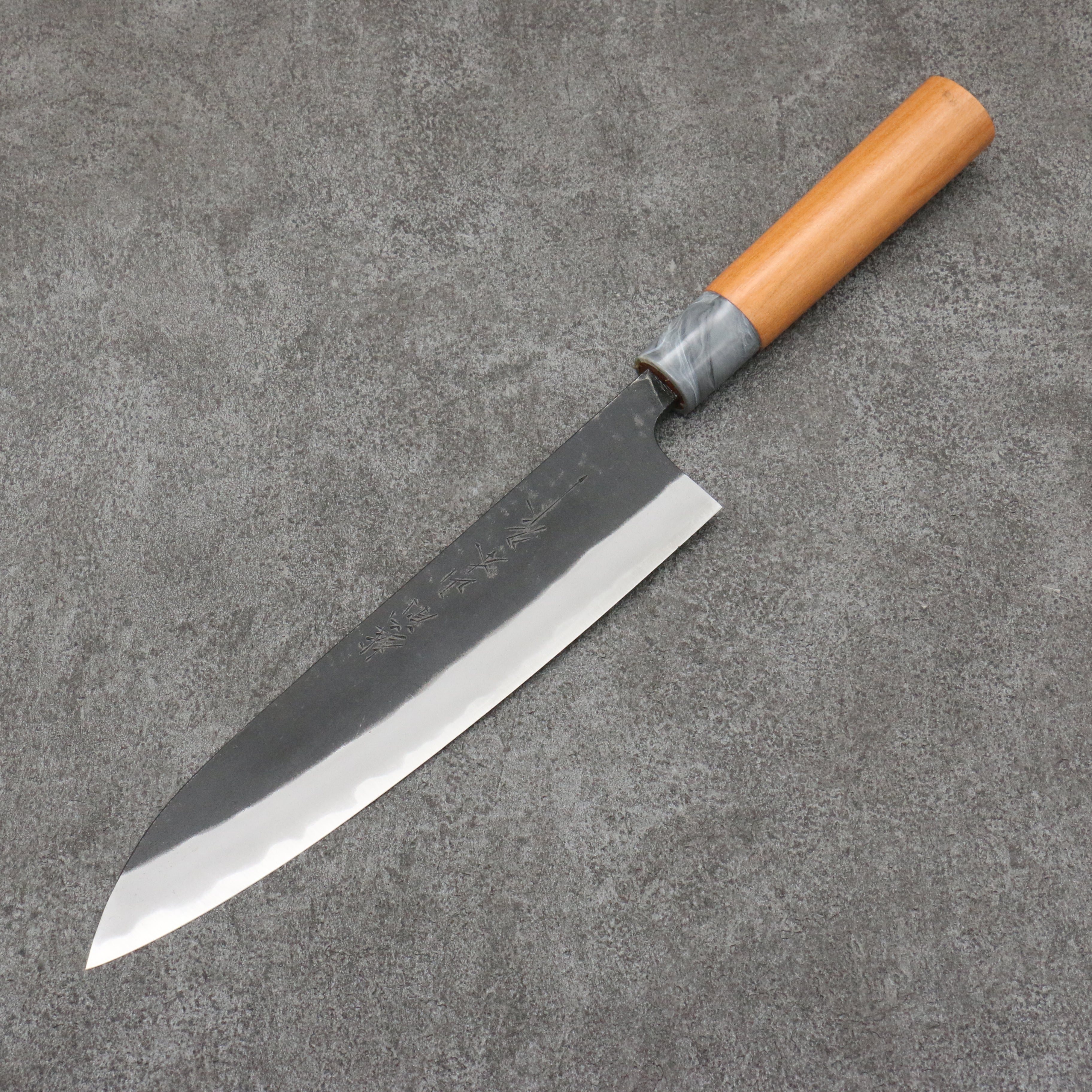 Nao Yamamoto White Steel No.2 Kurouchi Gyuto  210mm Cherry Tree Handle - Japanny - Best Japanese Knife