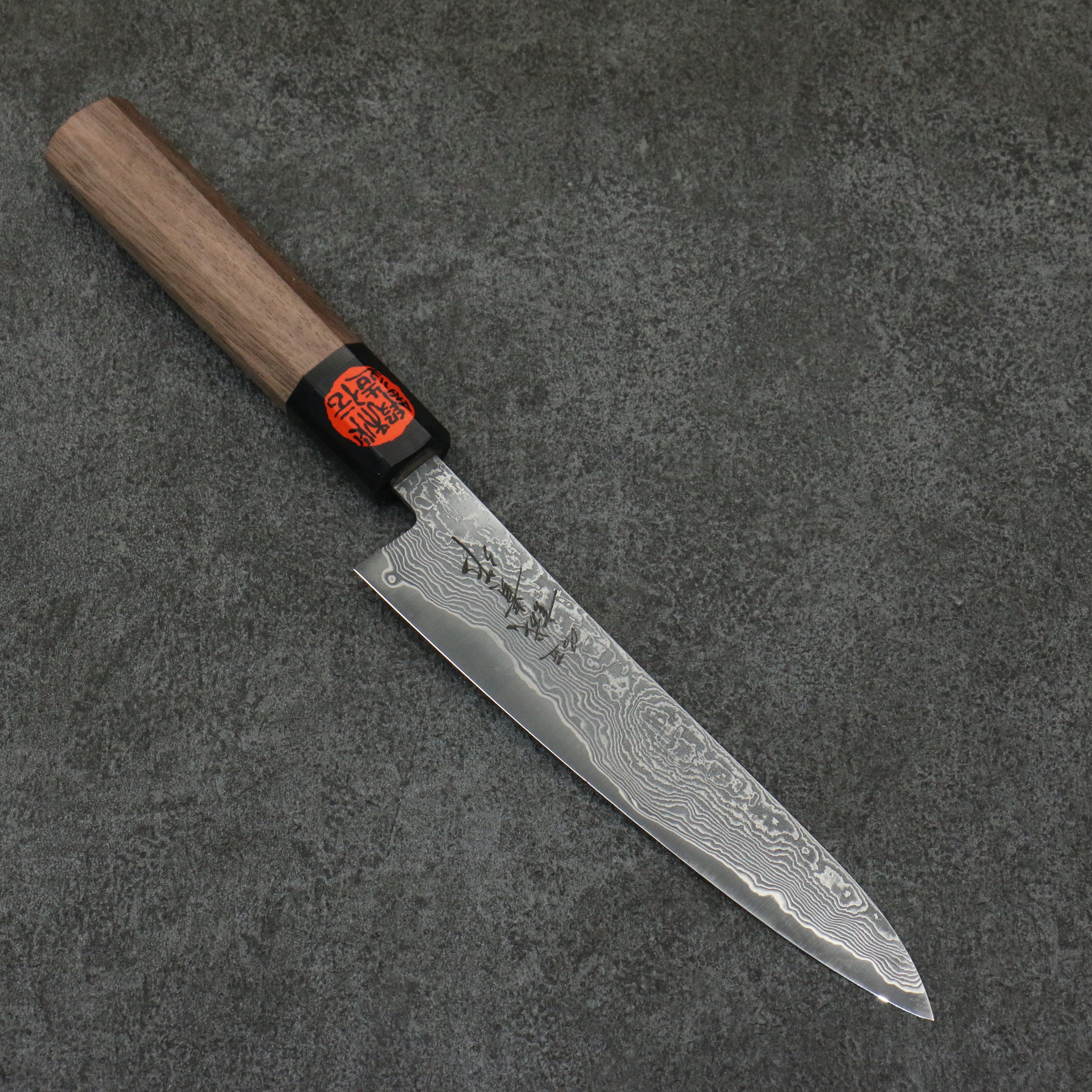 Shigeki Tanaka Harukaze SG2 Damascus Petty-Utility  150mm Walnut Handle - Japanny - Best Japanese Knife