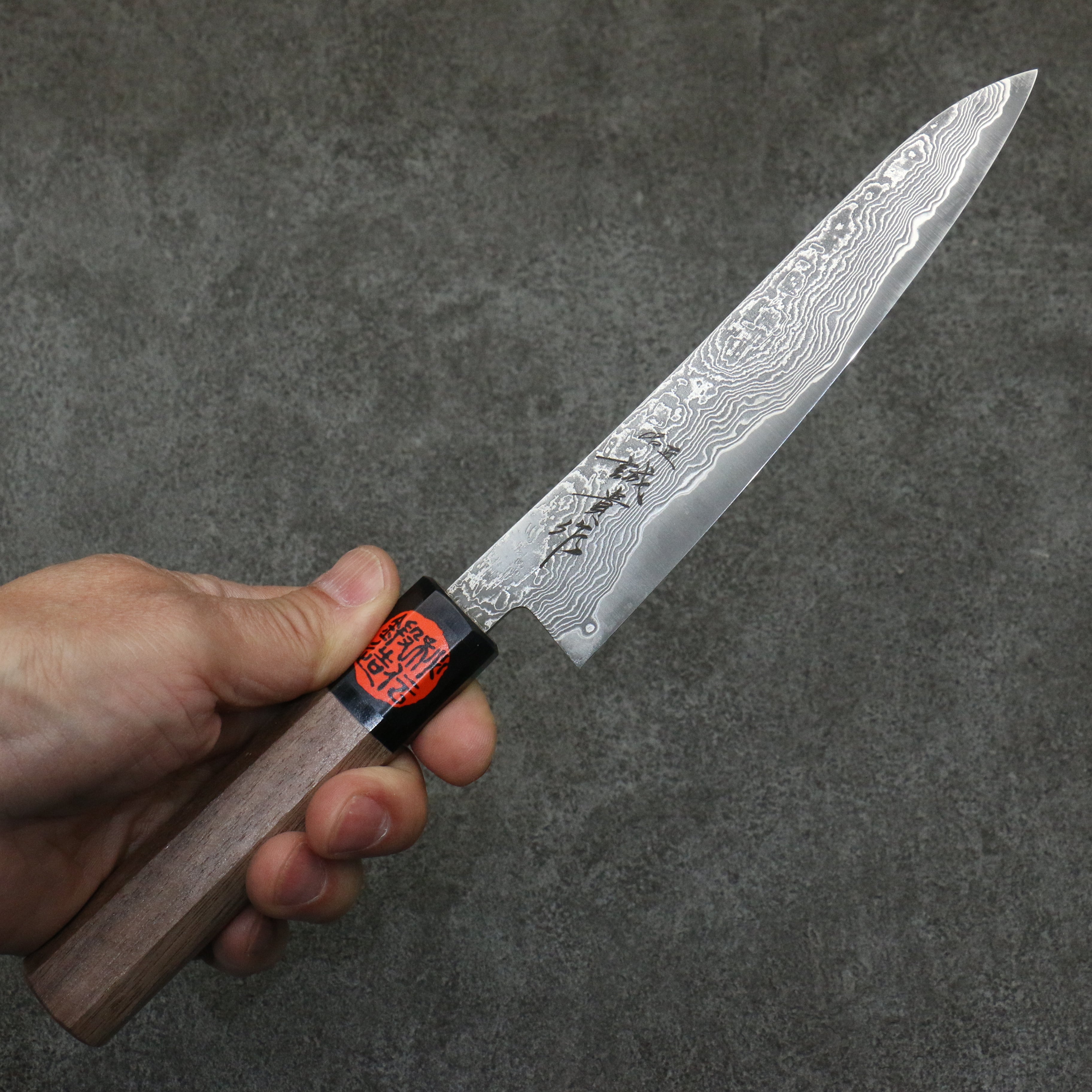 Shigeki Tanaka Harukaze SG2 Damascus Petty-Utility  150mm Walnut Handle - Japanny - Best Japanese Knife
