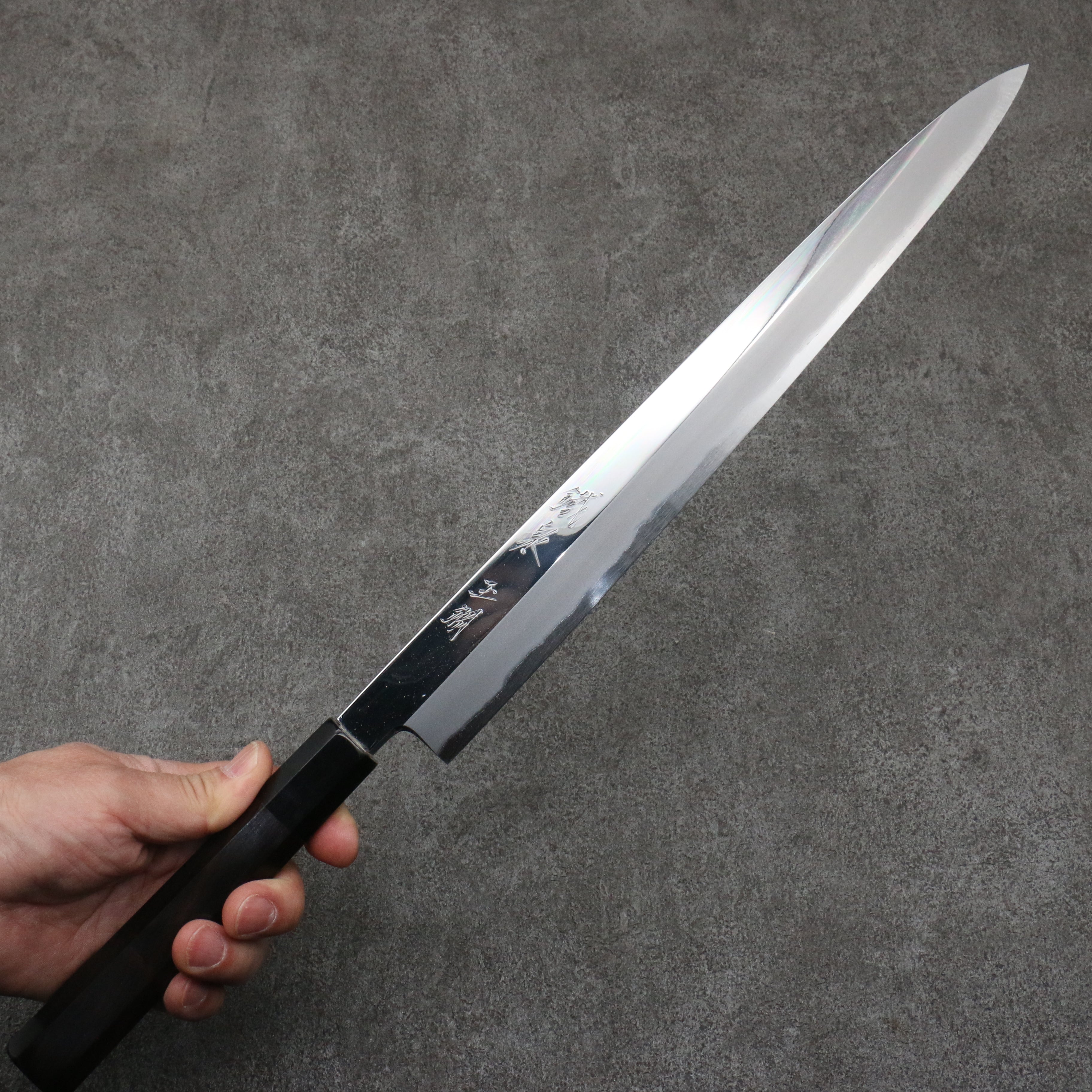 Tessen by Tanaka Tamahagane Yanagiba  315mm Ebony Wood Handle with Sheath - Japanny - Best Japanese Knife