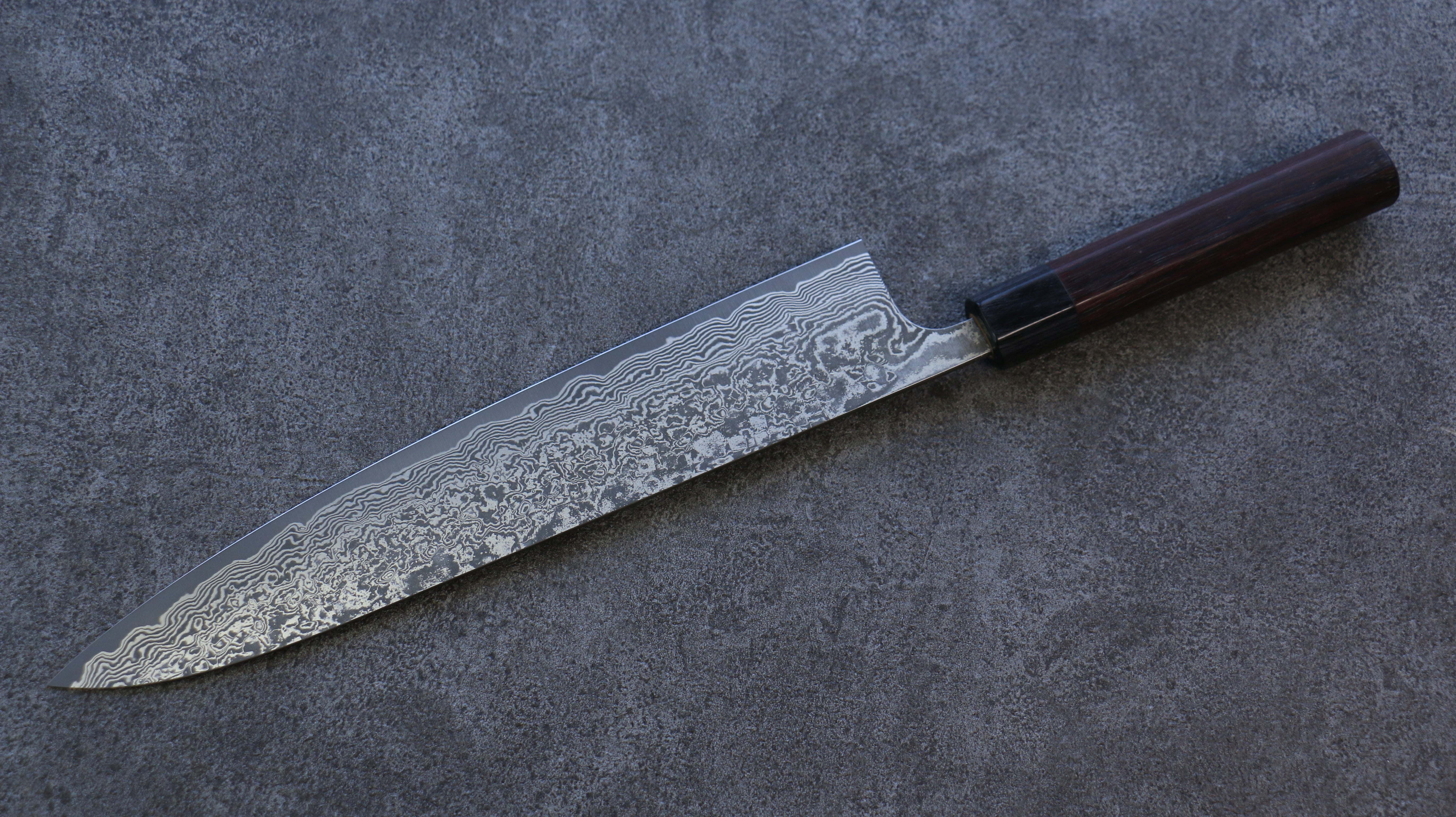 Nao Yamamoto SG2 Black Damascus Gyuto 270mm Shitan Handle - Japanny - Best Japanese Knife