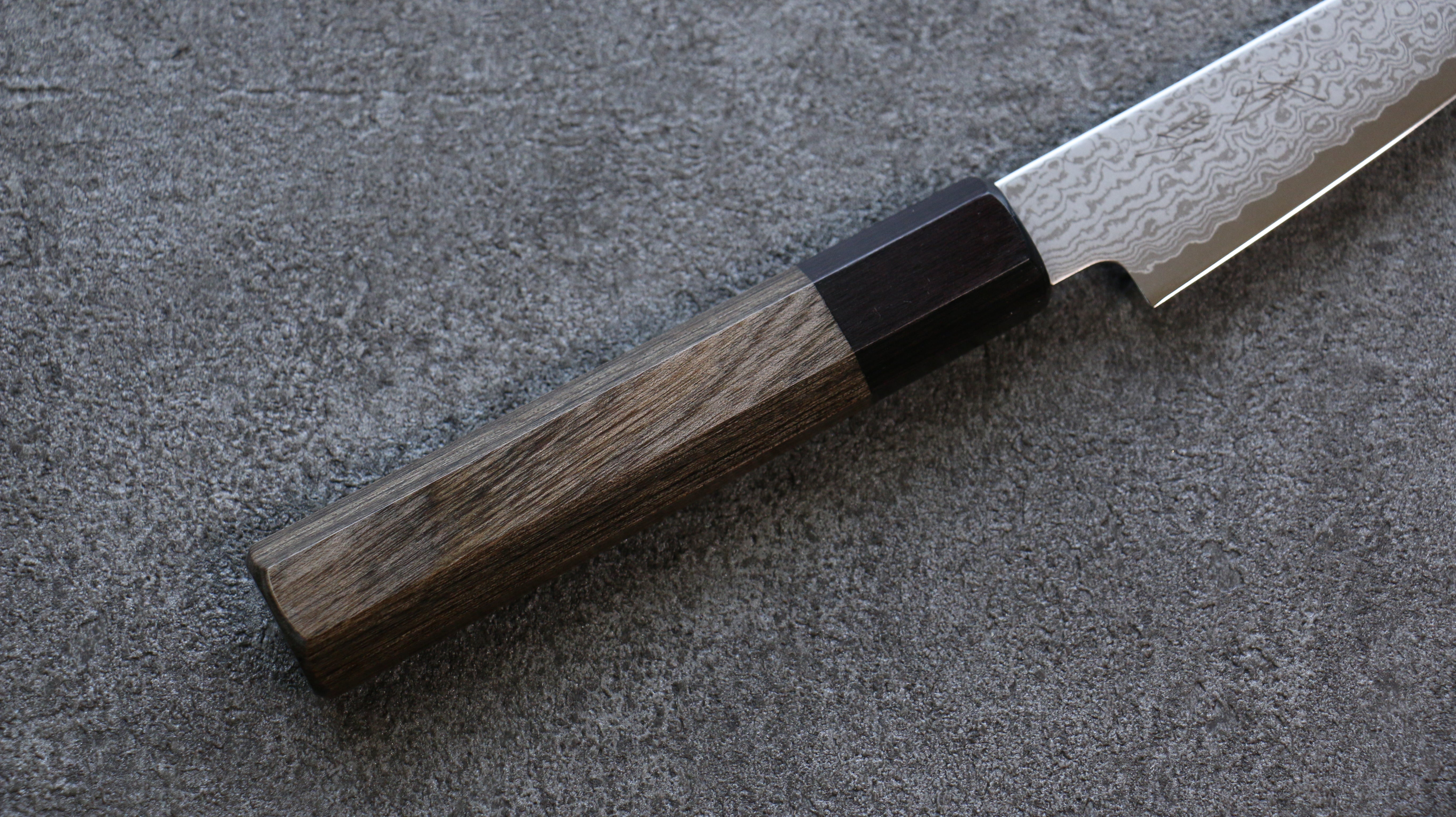 Seisuke VG10 Damascus Petty-Utility 120mm Gray Pakka wood Handle - Japanny - Best Japanese Knife