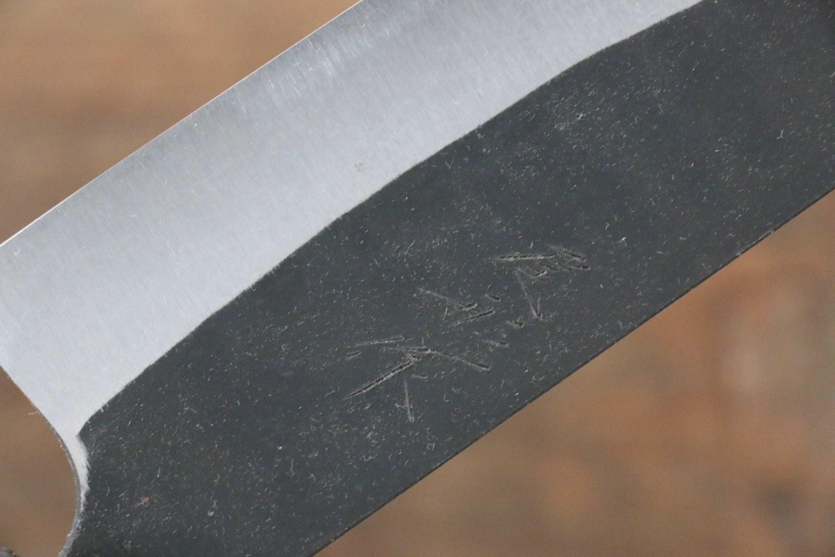 Shungo Ogata White Steel No.2 Kurouchi Damascus Santoku 165mm Jarrah Handle - Japanny - Best Japanese Knife