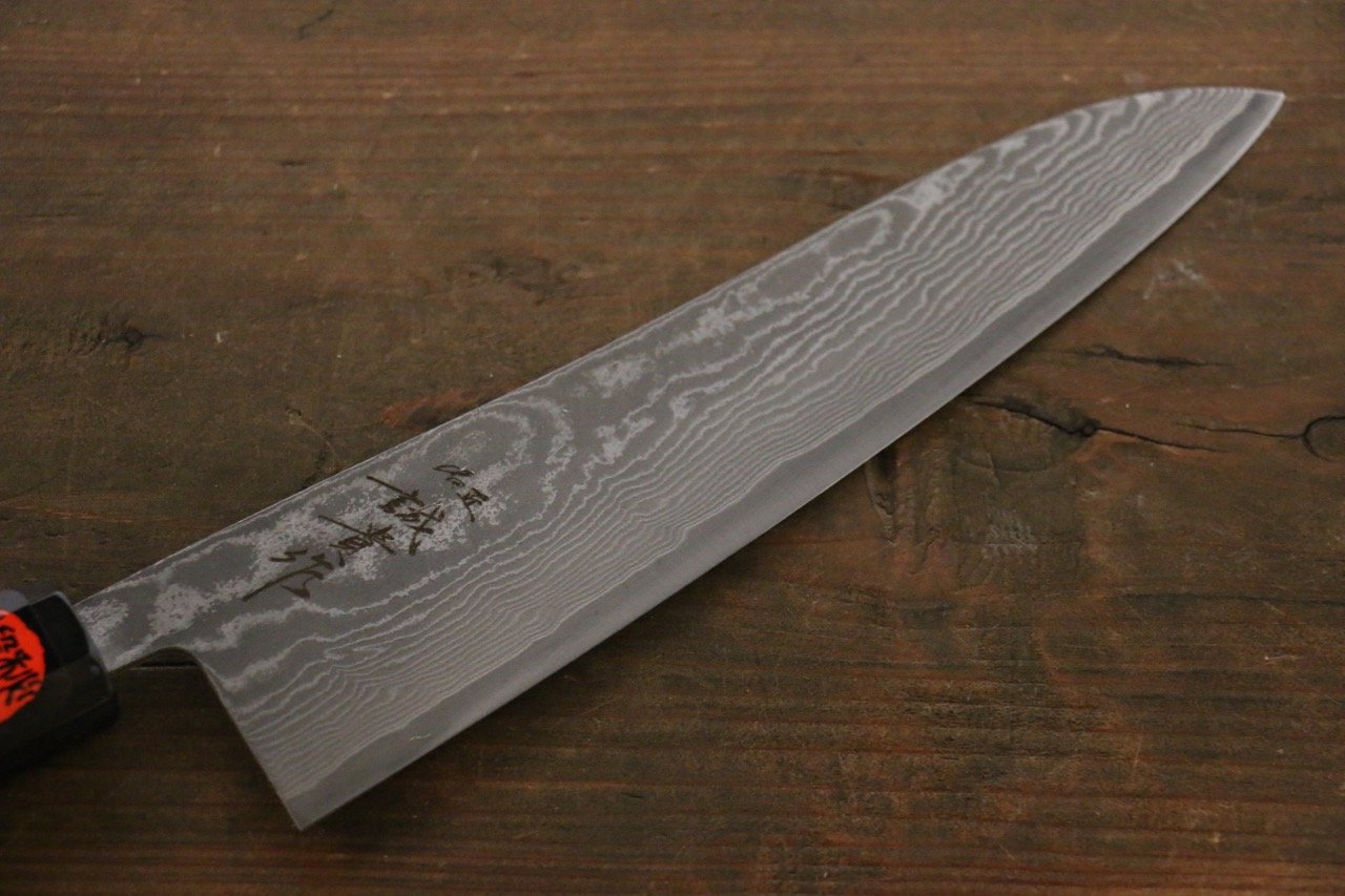 Shigeki Tanaka SG2 Damascus Gyuto 210mm Ebony Wood Handle - Japanny - Best Japanese Knife