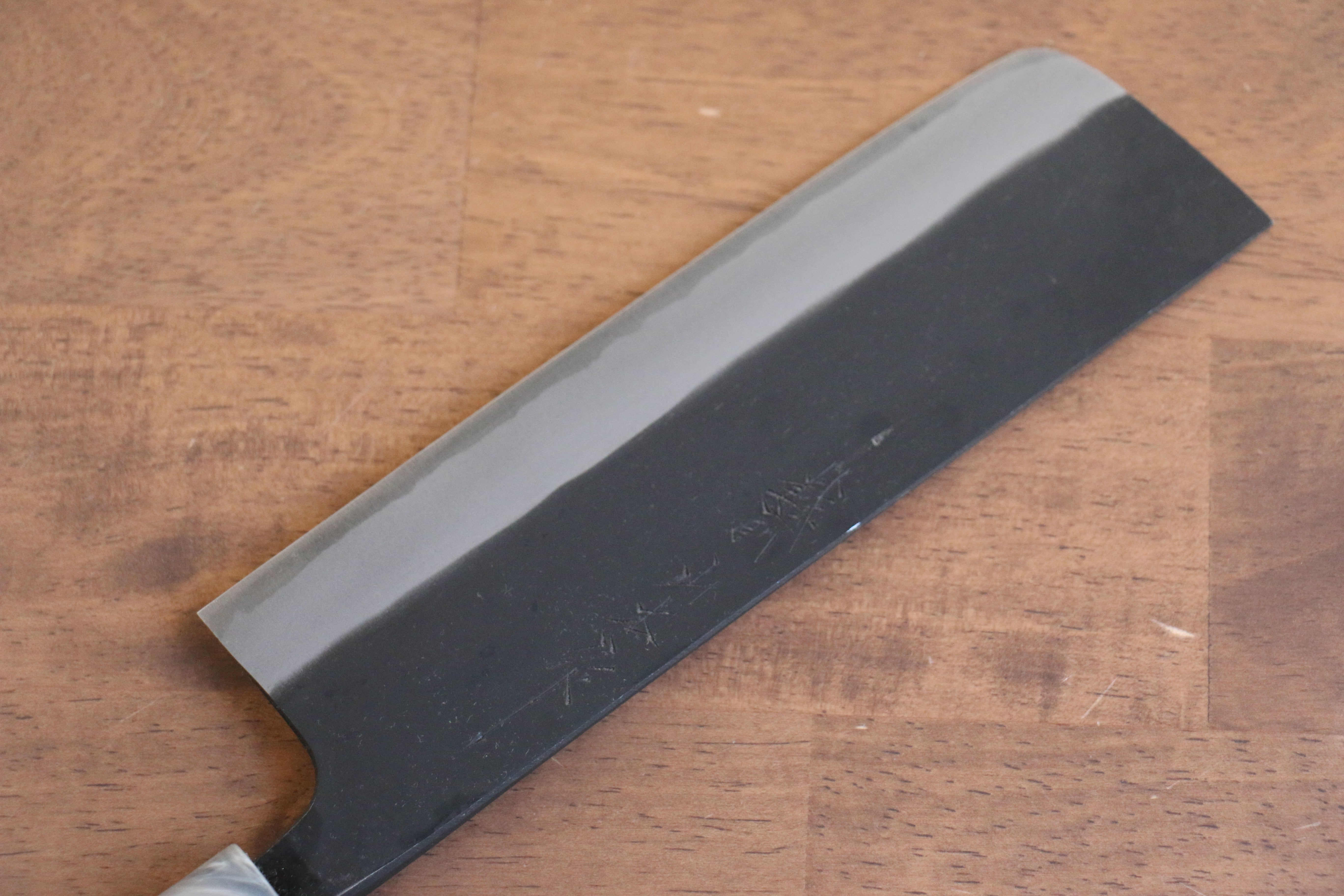 Nao Yamamoto White Steel No.2 Kurouchi Nakiri 180mm Cherry Wood Handle - Japanny - Best Japanese Knife