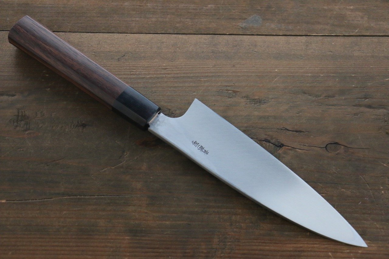 Hideo Kitaoka Blue Steel No.2 Damascus Funayuki 170mm Shitan Handle - Japanny - Best Japanese Knife